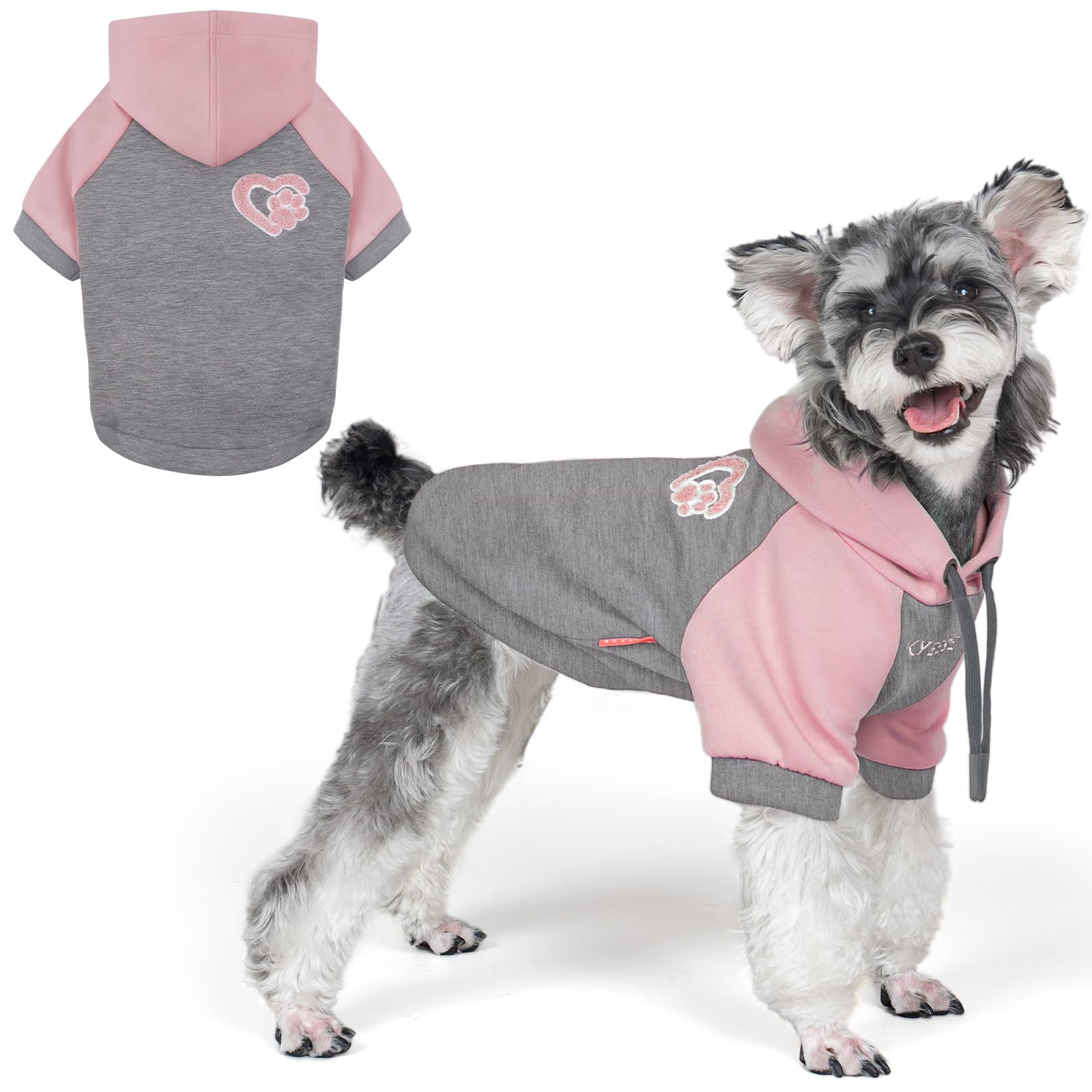 Premium Dog Hoodie Stretchy Pet Sweatshirt with Drawstring Soft Dog Clothes for Small Dogs Dogs Winter Coat for Cold Weather Warm Pet Clothes Comfort Cat Sweater Cat Coat with Leash Hole