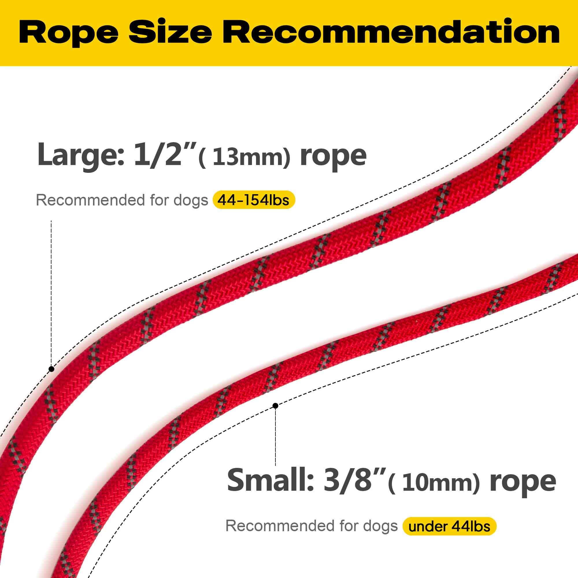 Durable Slip Lead Dog Leash, Heavy Duty Dog Loop Leashes, Comfortable Strong Rope Slip Leash for Large Medium Dogs, No Pull Pet Training Lead with Highly Reflective