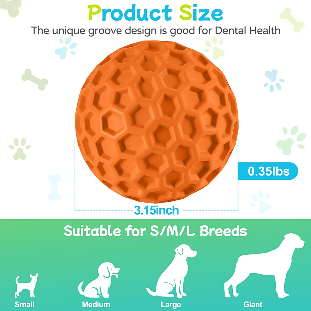 Dog Chew Toys 3 Pack for Aggressive Chewers, Multifunctional Teeth Cleaning and Gum Massage, Tough Toys with Natural Rubber for Large and Medium Dog