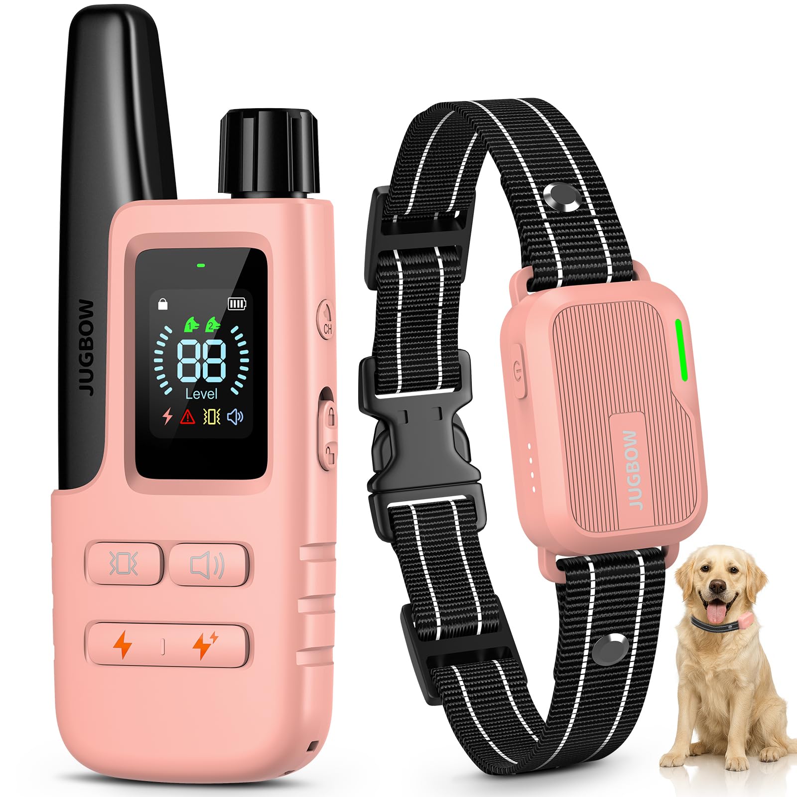 Dog Training Shock Collar - 4500FT Dog Training Collar with Remote, IPX8 Waterproof Electric Dog Collar with 4 Training Modes, Security Lock, Rechargeable eCollar for 10-120lbs Small Medium Large Dogs