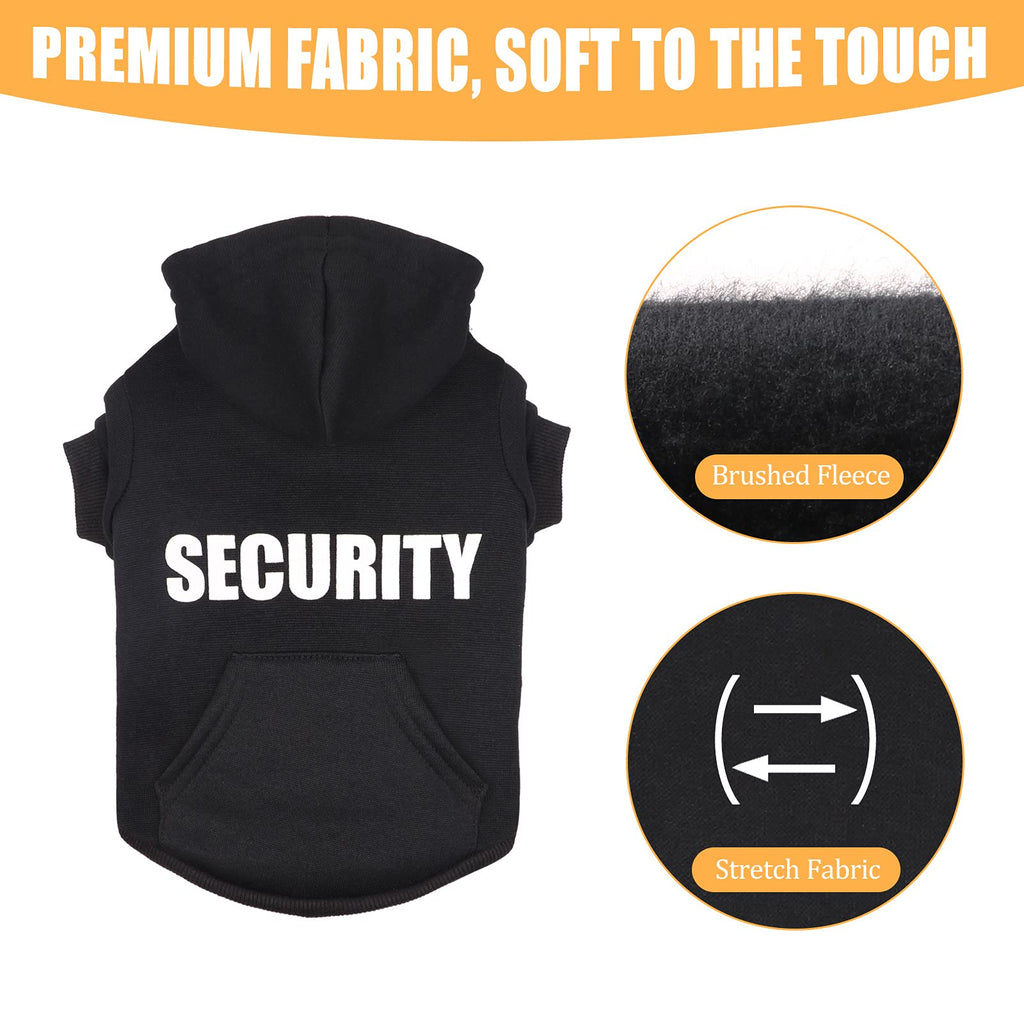 Security Dog Sweater Soft Brushed Fleece Clothes Hoodie Sweatshirt with Pocket Dog Sweaters