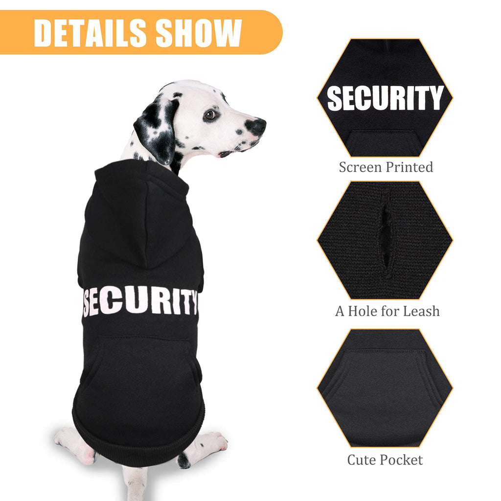 Security Dog Sweater Soft Brushed Fleece Clothes Hoodie Sweatshirt with Pocket Dog Sweaters