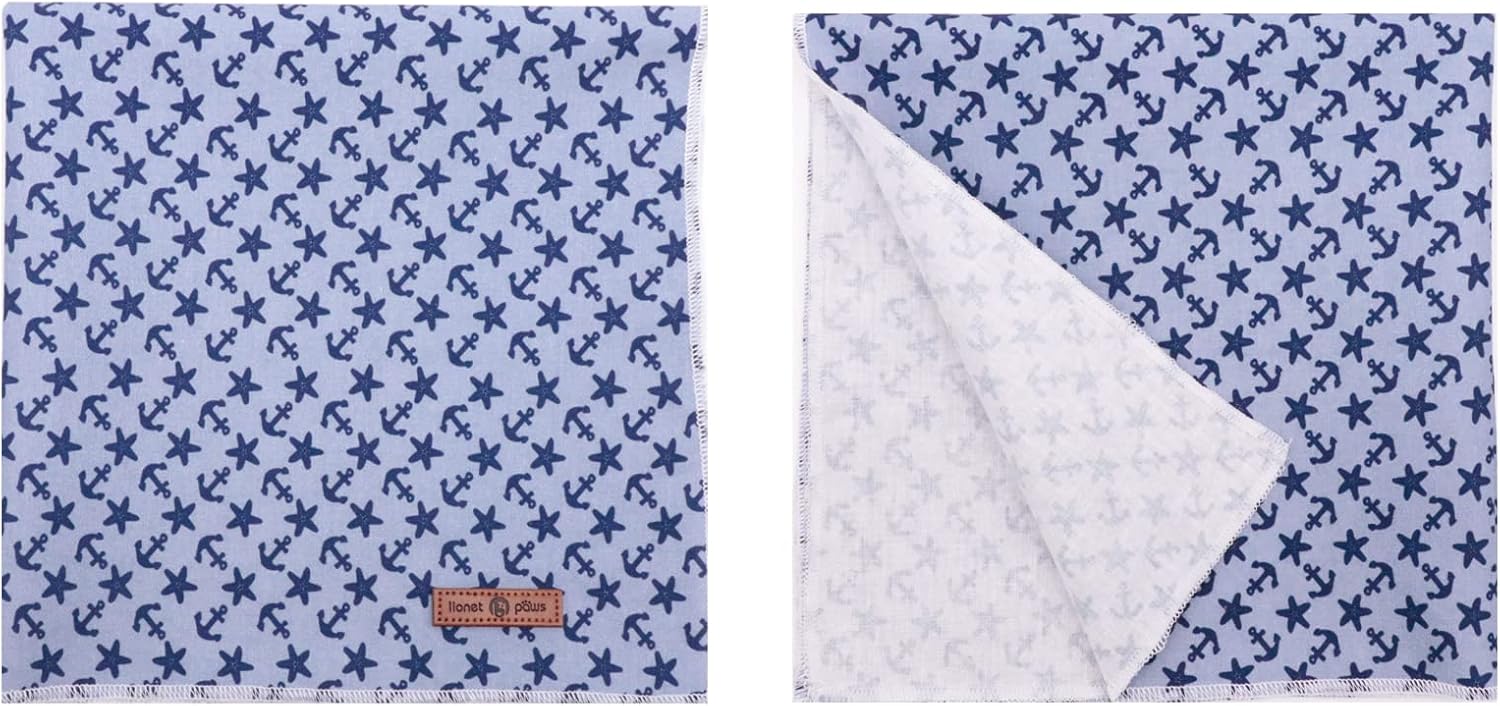 Paws Dog Bandana for Small Medium Large Dogs, Cat Kerchief Blue DOIT, Triangle Bibs Scarf for Girl or Boy