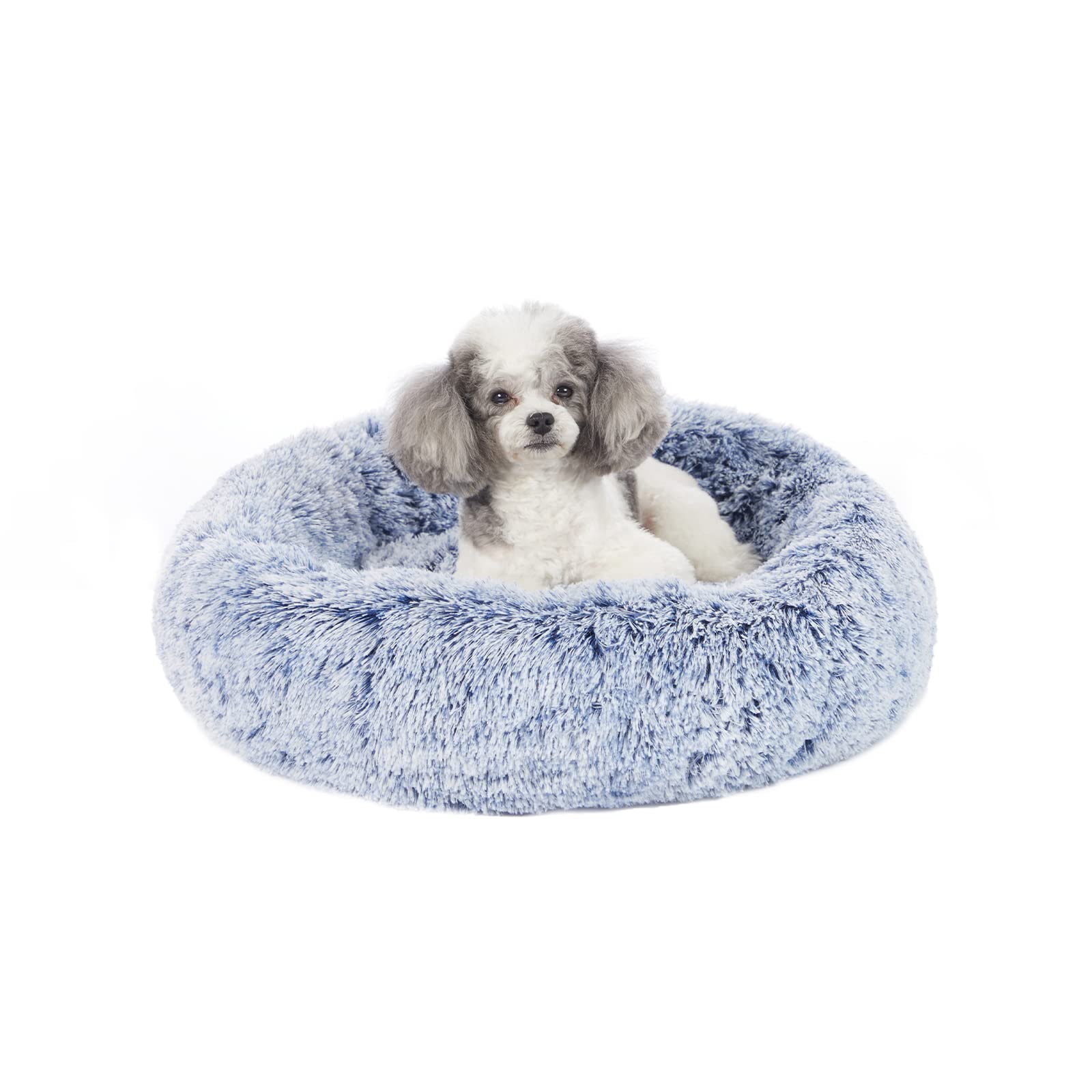 Calming Donut Dog Bed for Extra Large Dogs, Round Plush Bed with Non-Slip Bottom