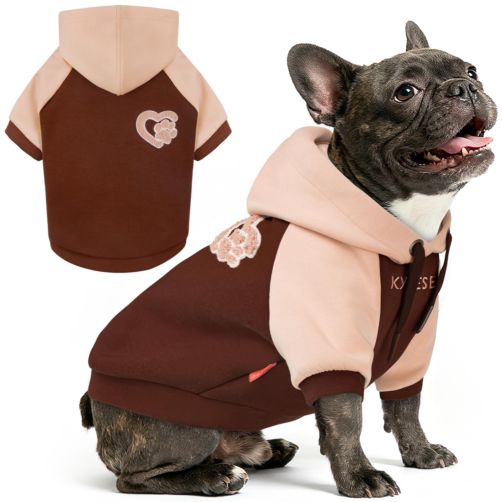 Premium Dog Hoodie Stretchy Pet Sweatshirt with Drawstring Soft Dog Clothes for Small Dogs Dogs Winter Coat for Cold Weather Warm Pet Clothes Comfort Cat Sweater Cat Coat with Leash Hole