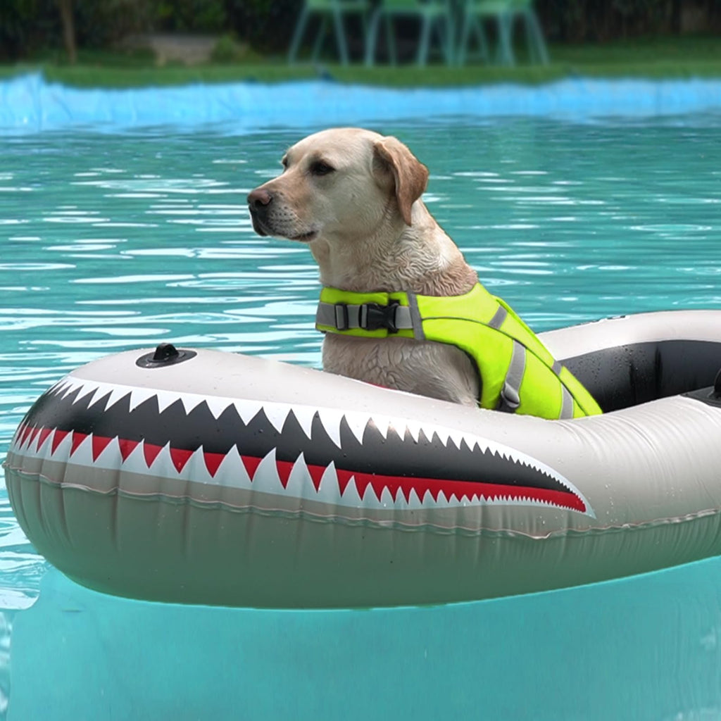 Dog Life Jacket with Reflective Stripes - Adjustable High Visibility Vest, Ripstop Lifesaver, Pet Preserver with High Flotation Swimsuit