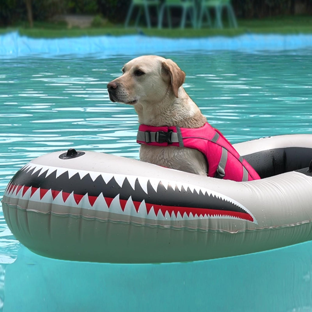 Dog Life Jacket with Reflective Stripes - Adjustable High Visibility Vest, Ripstop Lifesaver, Pet Preserver with High Flotation Swimsuit