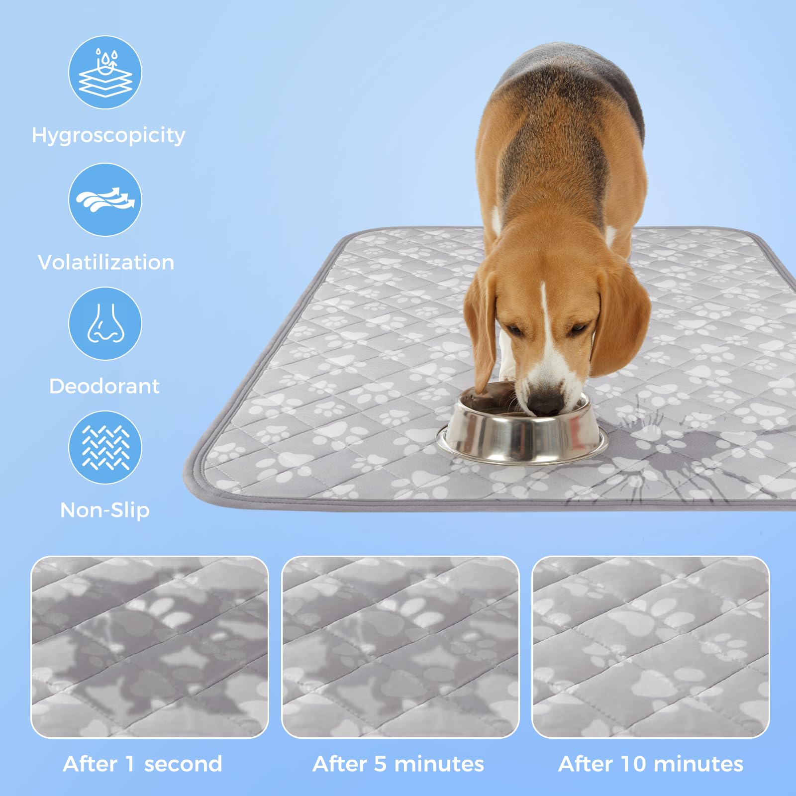 Cooling Mat for Dogs Extra Large,  Endothermic Color Changing Arc-Chill Cooling Fiber,Washable Non-Toxic Summer Pet Outdoor Bed Mat, Non-Slip&Foldable
