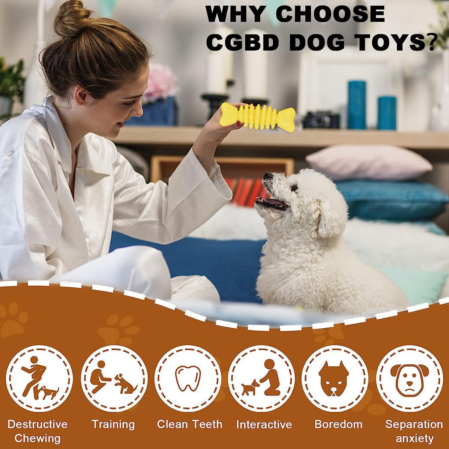 6 Pack Red Dog Chew Toys, Small Dog Teething Toys, Dental Health & Interactive Play