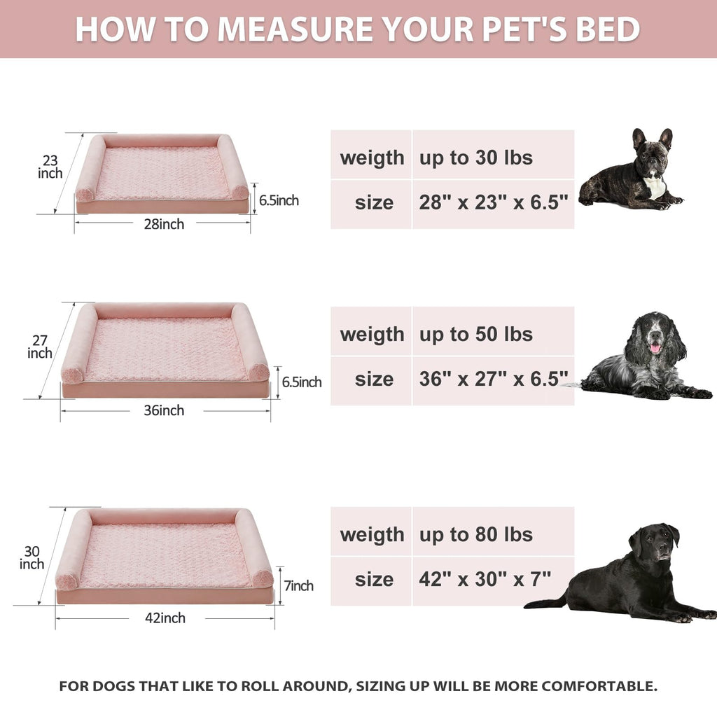 BFPETHOME Dog Beds for Large Dogs, Orthopedic Dog Bed for Medium Large Dogs,Big Waterproof Couch Pet Bed with Removable Washable Cover