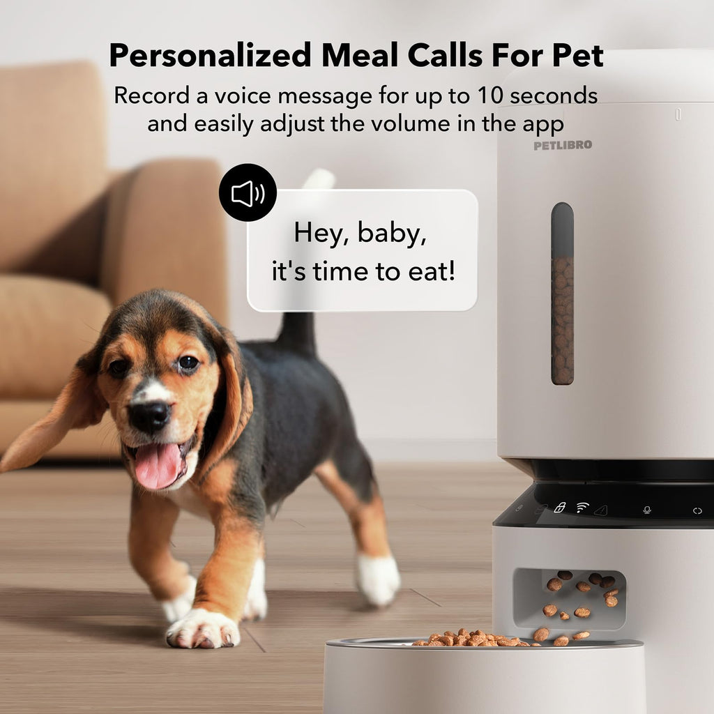 Automatic Dog or Cat Feeder, 5G WiFi Automatic Dog Food Dispenser with Freshness Preservation, 5L Timed Pet Feeder with Low Food Sensor, Up to 10 Meals Per Day,