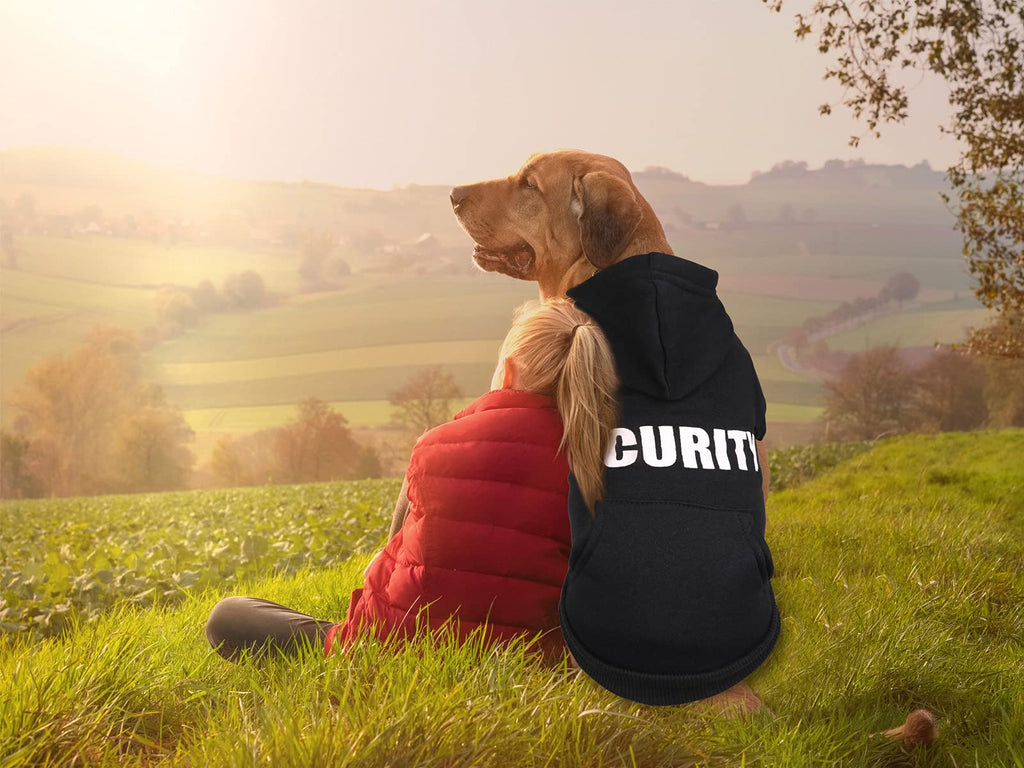 Security Dog Sweater Soft Brushed Fleece Clothes Hoodie Sweatshirt with Pocket Dog Sweaters