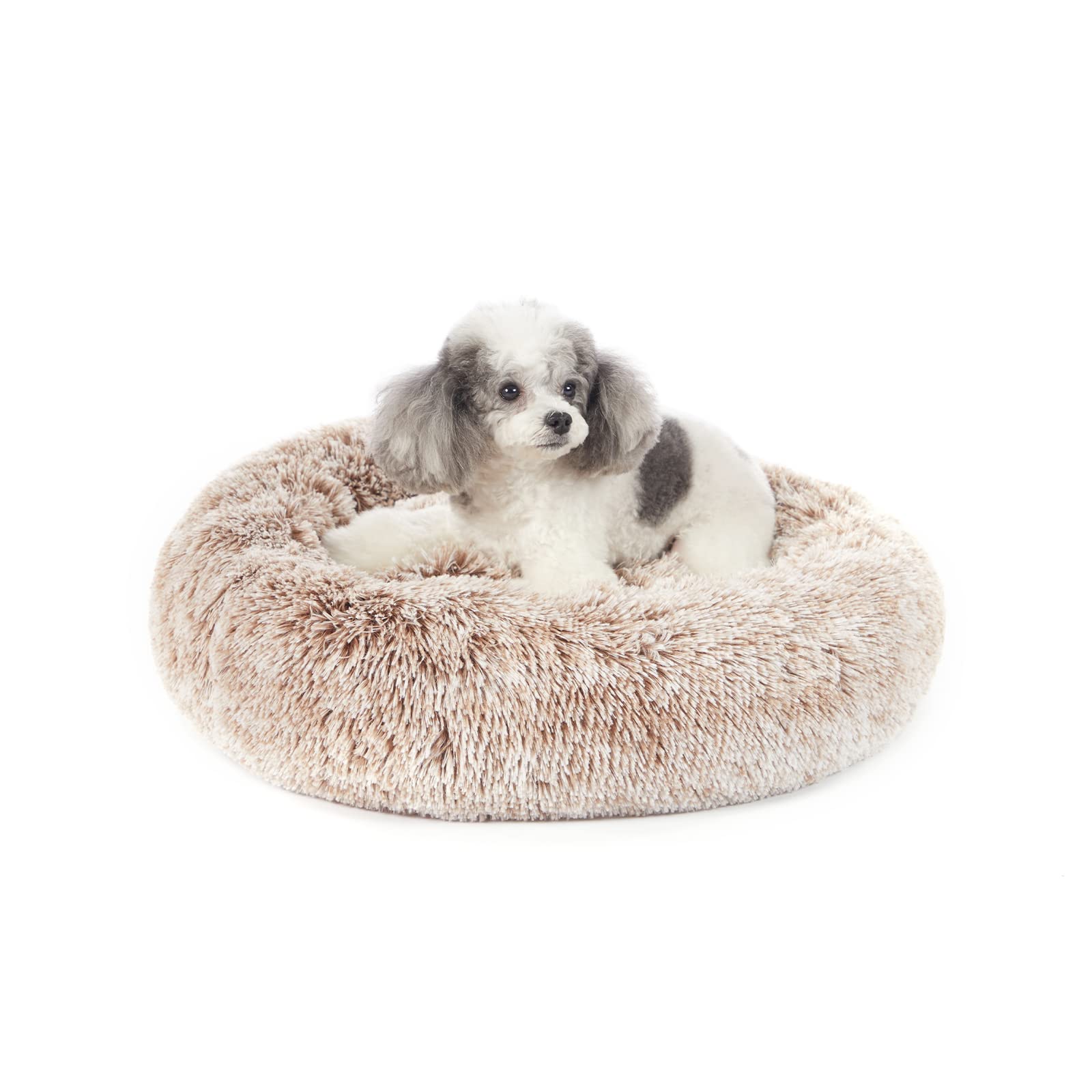 Calming Donut Dog Bed for Extra Large Dogs, Round Plush Bed with Non-Slip Bottom