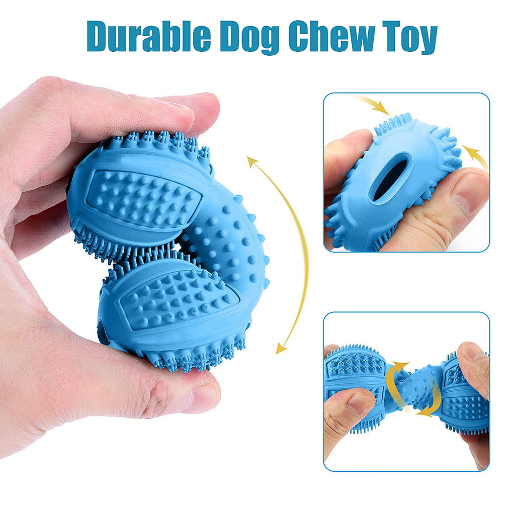 Dog Chew Toys 3 Pack for Aggressive Chewers, Multifunctional Teeth Cleaning and Gum Massage, Tough Toys with Natural Rubber for Large and Medium Dog