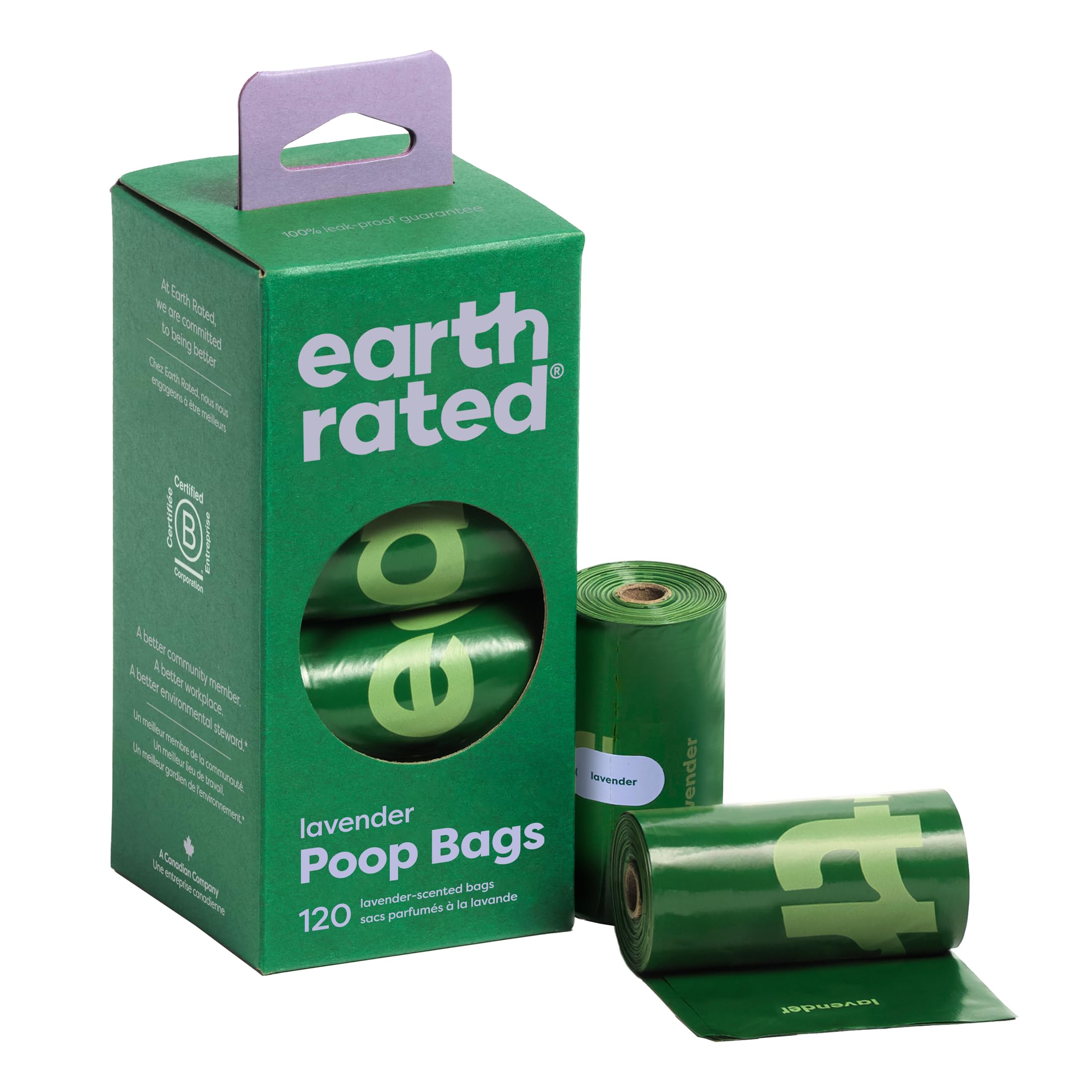 Earth Rated Poop Bags for Dogs, Guaranteed Leak Proof and Extra Thick Waste Bag Refill Rolls, Lavender Scented, 270 Bags