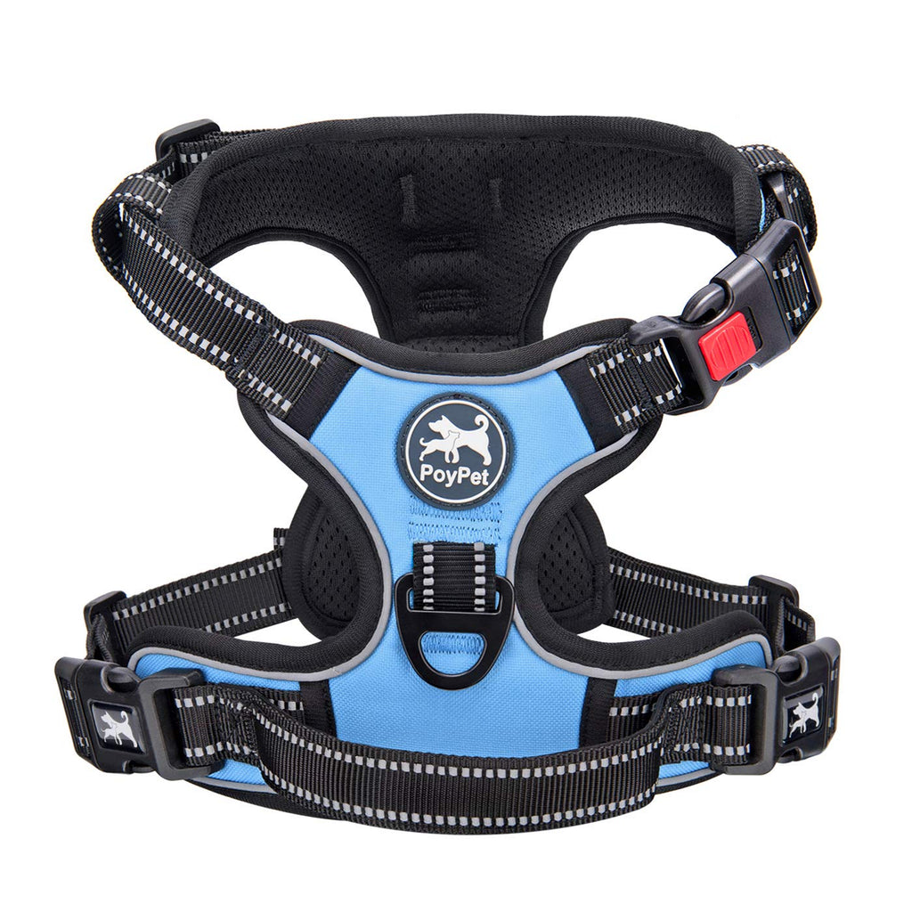 Premium Quality No Pull Dog Harness, No Choke Front Lead Dog Reflective Harness, Adjustable Soft Padded Pet Vest with Easy Control Handle for Small to Large Dogs