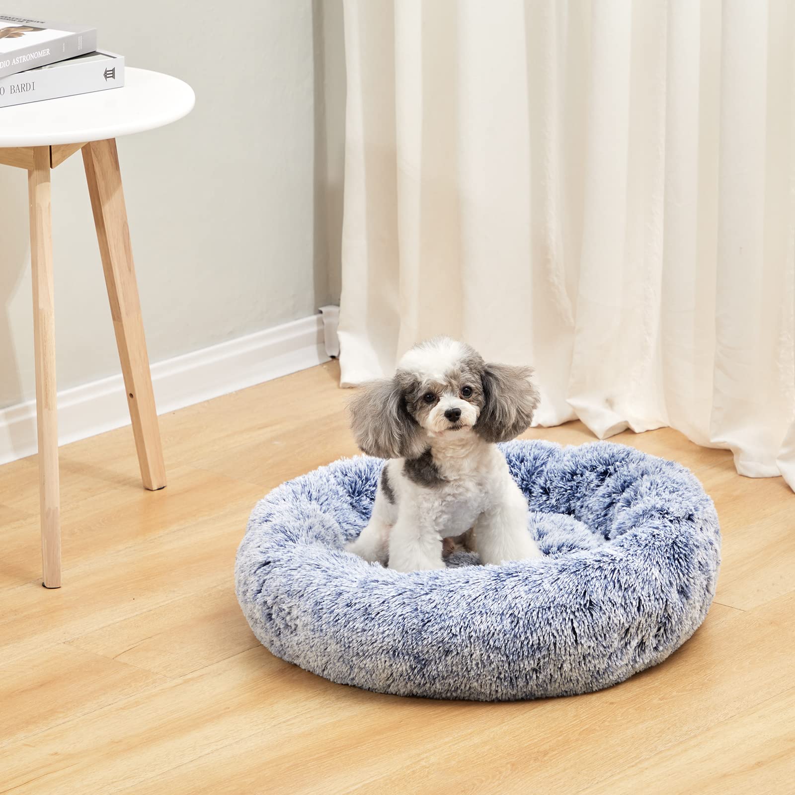 Calming Donut Dog Bed for Extra Large Dogs, Round Plush Bed with Non-Slip Bottom
