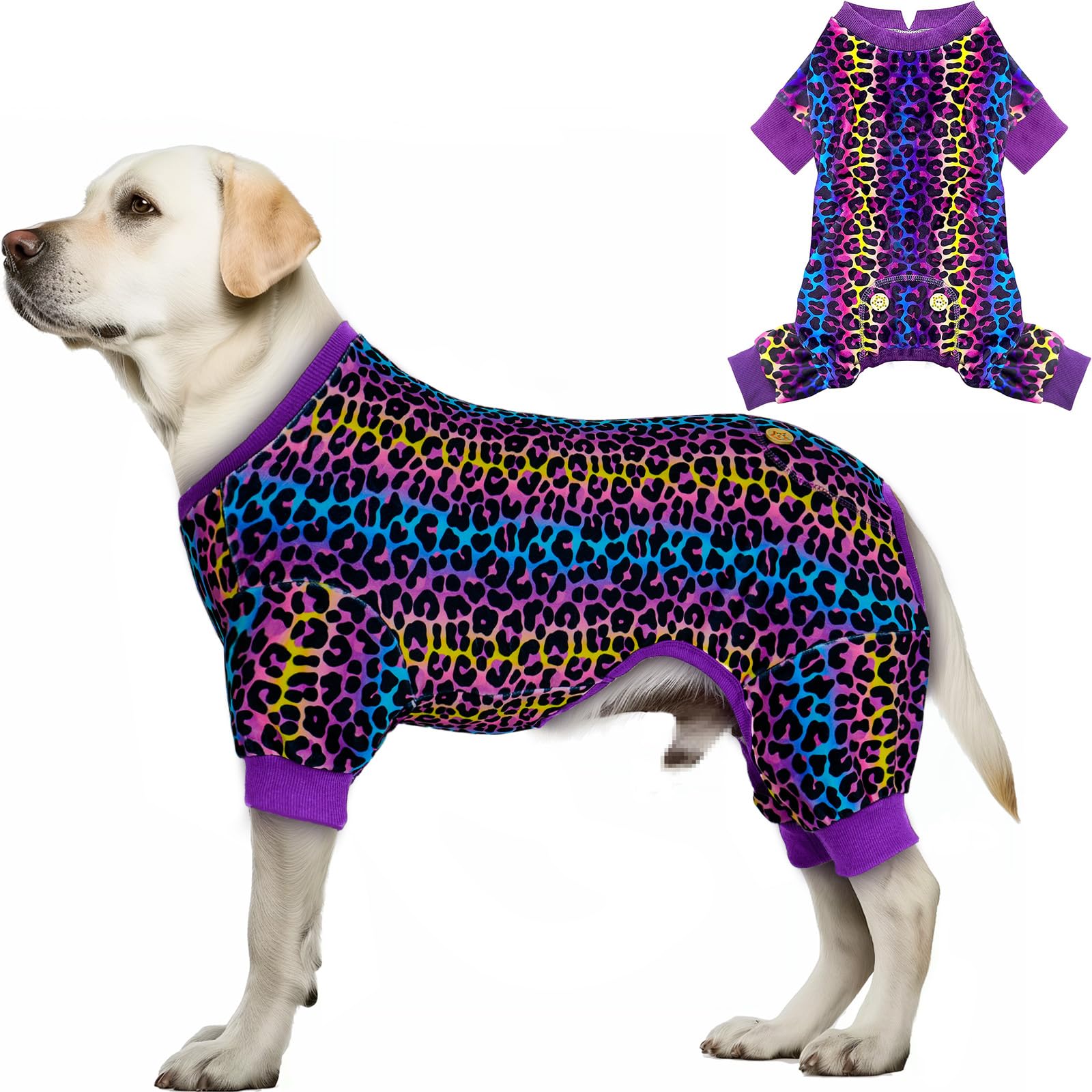 Dog Pajamas Velvet Dog Pajamas Large Sized Dogs Soft Dogs Clothes Pjs with Yellow Ducks Pattern Stretchy Pet Jammies Coat Comfy Pet Onesie Costume