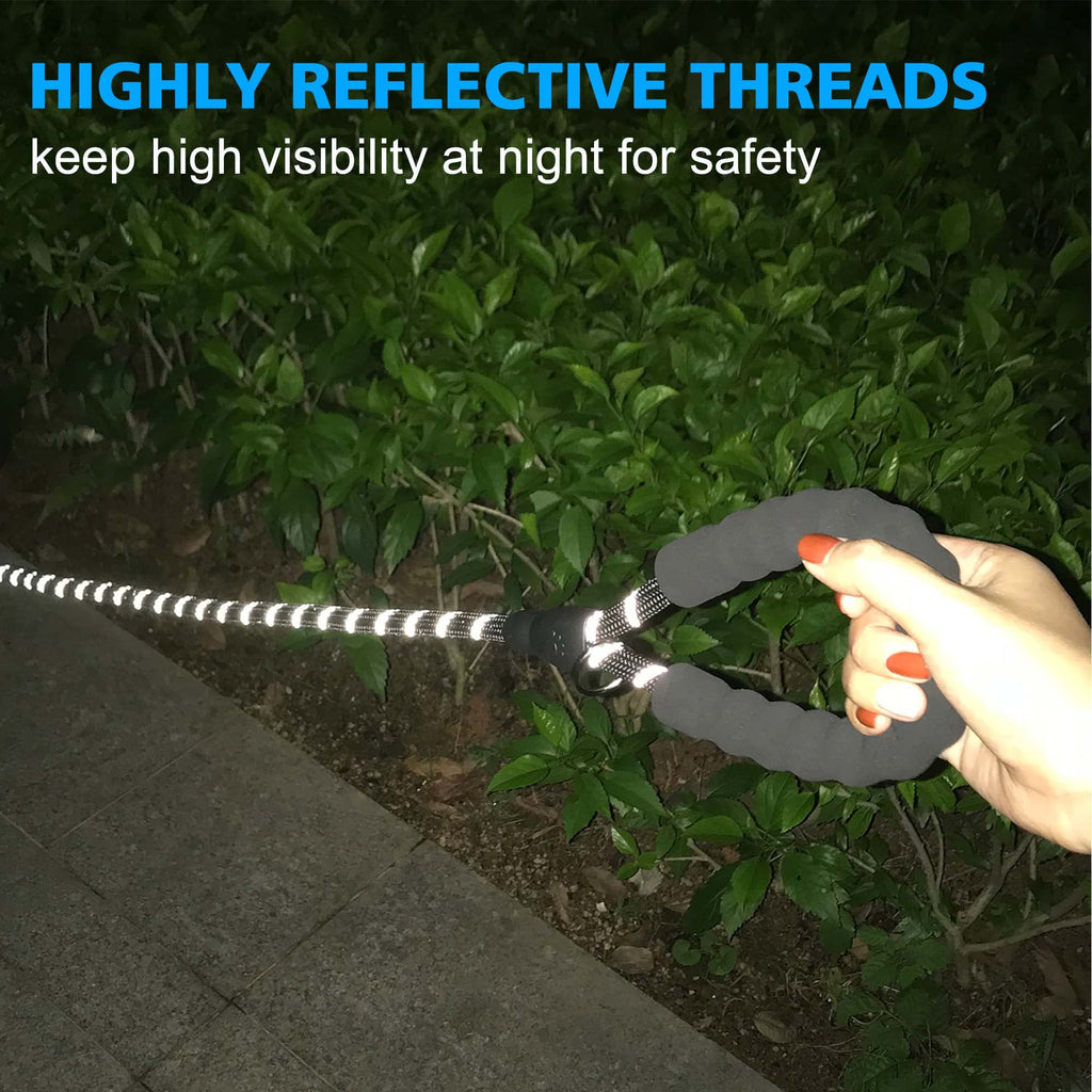 Reflective Dog Collar Padded with Soft Neoprene Breathable Adjustable Nylon Dog Collars for Small Medium Large Dogs (Medium (Pack of 1), Vivid Blue Collar+Leash)