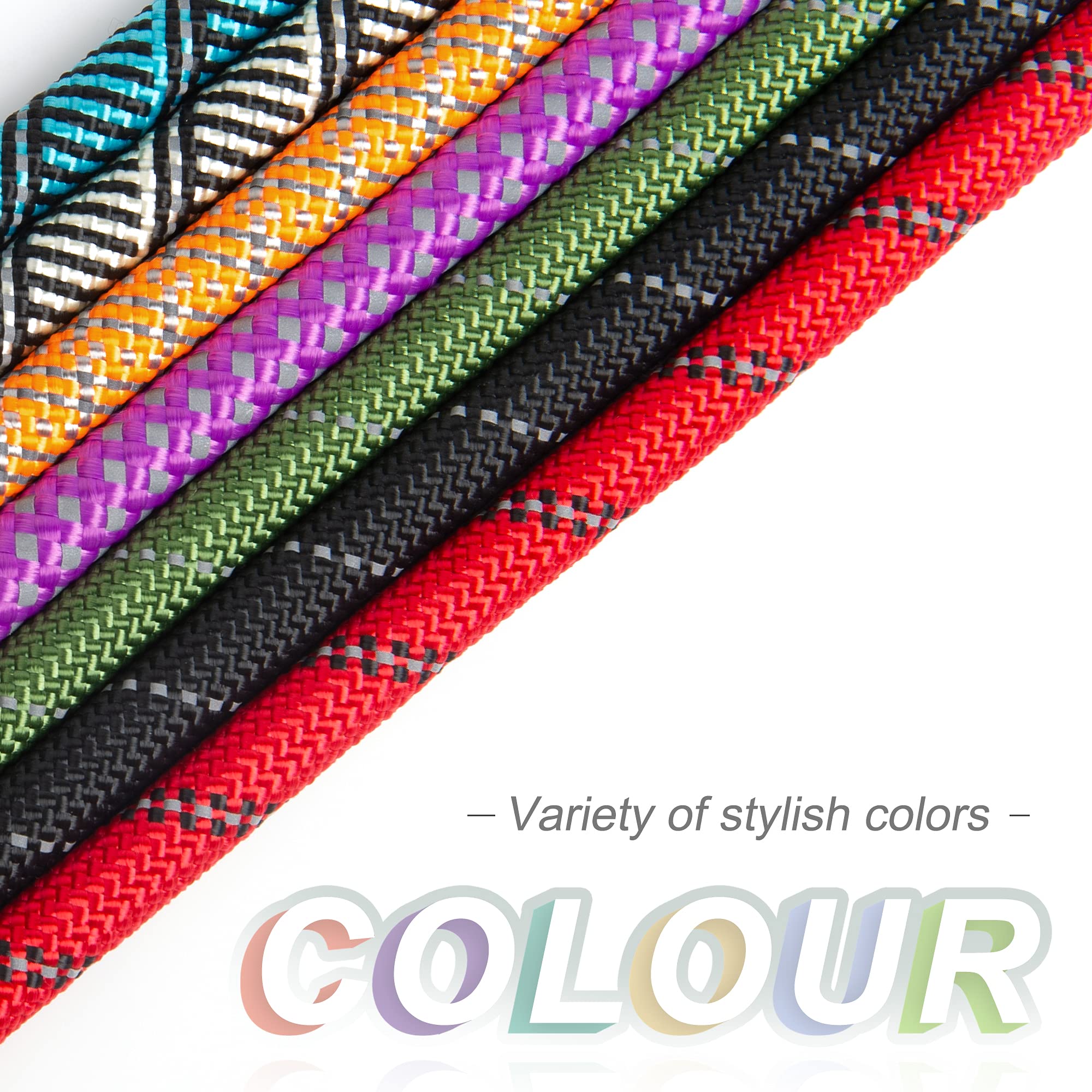 Durable Slip Lead Dog Leash, Heavy Duty Dog Loop Leashes, Comfortable Strong Rope Slip Leash for Large Medium Dogs, No Pull Pet Training Lead with Highly Reflective