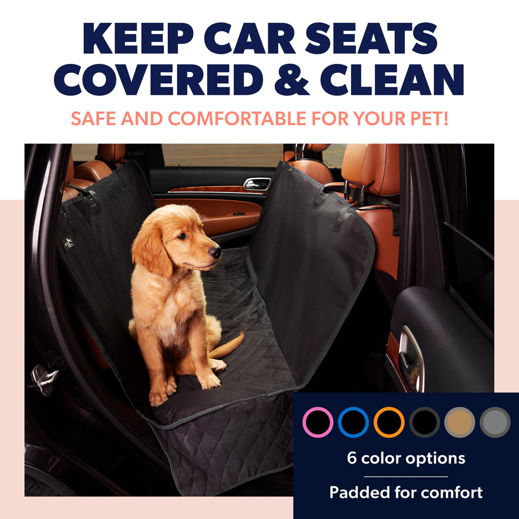 Standard Dog Car Hammock Back Seat Cover, Waterproof Backseat Cover Protector for Truck Bench Rear of Sedans or SUVs, Essential Pet Supplies Vacuum or Wipe Clean, Machine Washable