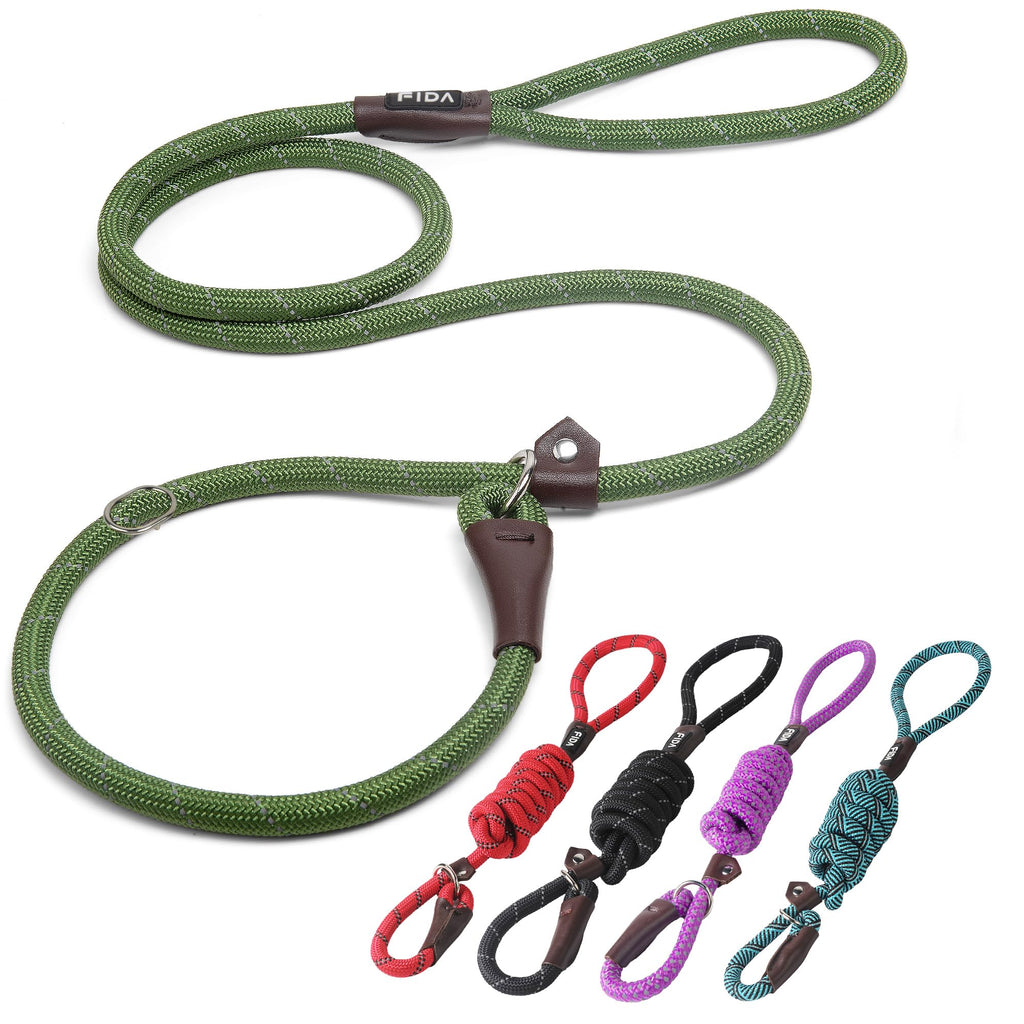 Durable Slip Lead Dog Leash, Heavy Duty Dog Loop Leashes, Comfortable Strong Rope Slip Leash for Large Medium Dogs, No Pull Pet Training Lead with Highly Reflective