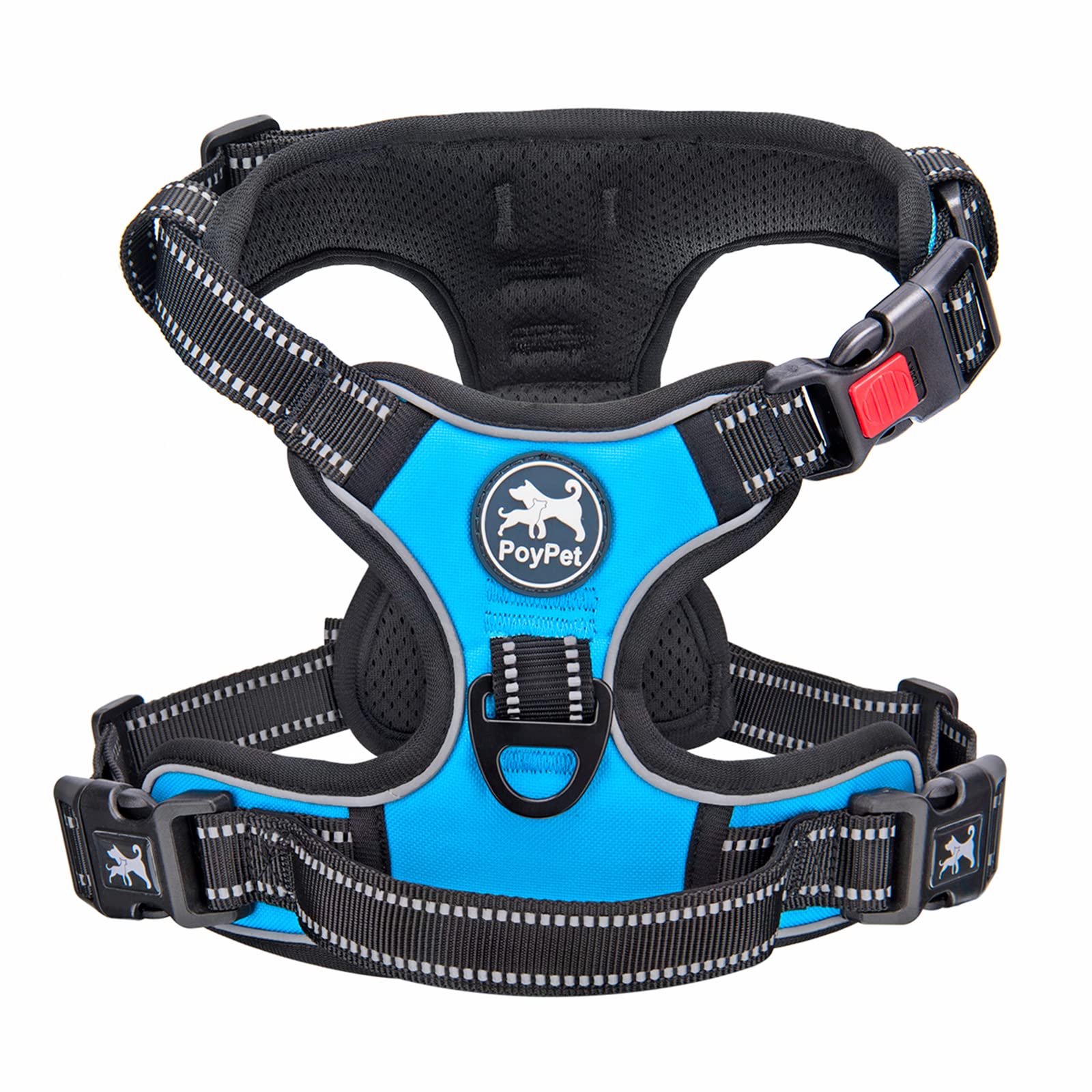 Premium Quality No Pull Dog Harness, No Choke Front Lead Dog Reflective Harness, Adjustable Soft Padded Pet Vest with Easy Control Handle for Small to Large Dogs