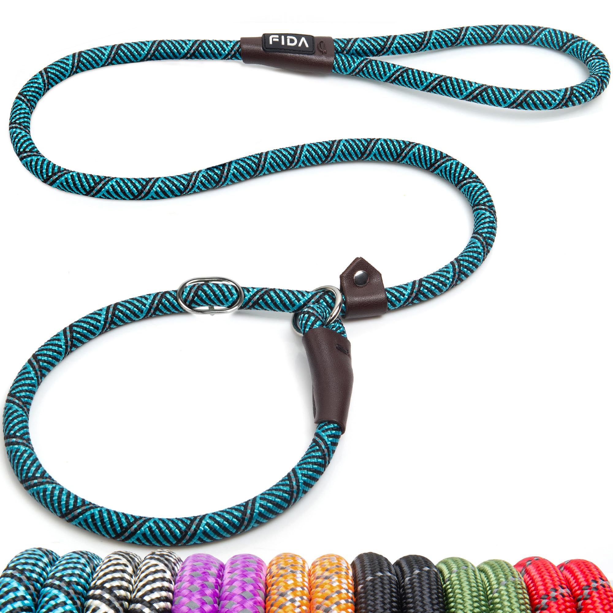 Durable Slip Lead Dog Leash, Heavy Duty Dog Loop Leashes, Comfortable Strong Rope Slip Leash for Large Medium Dogs, No Pull Pet Training Lead with Highly Reflective