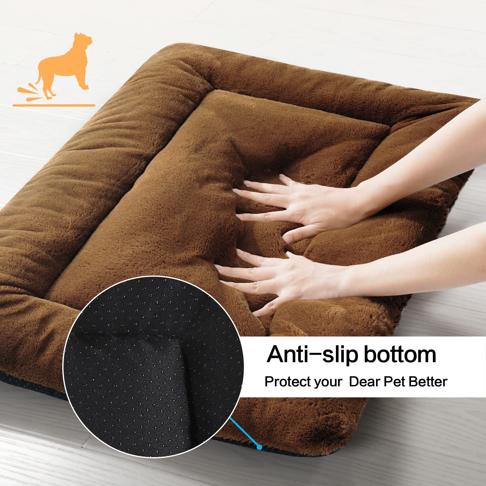 Dog Beds Crate Pad for Medium/Large Dogs Fit Metal,Ultra Soft, Washable & Anti-Slip Kennel Pad for Dogs Cozy Sleeping