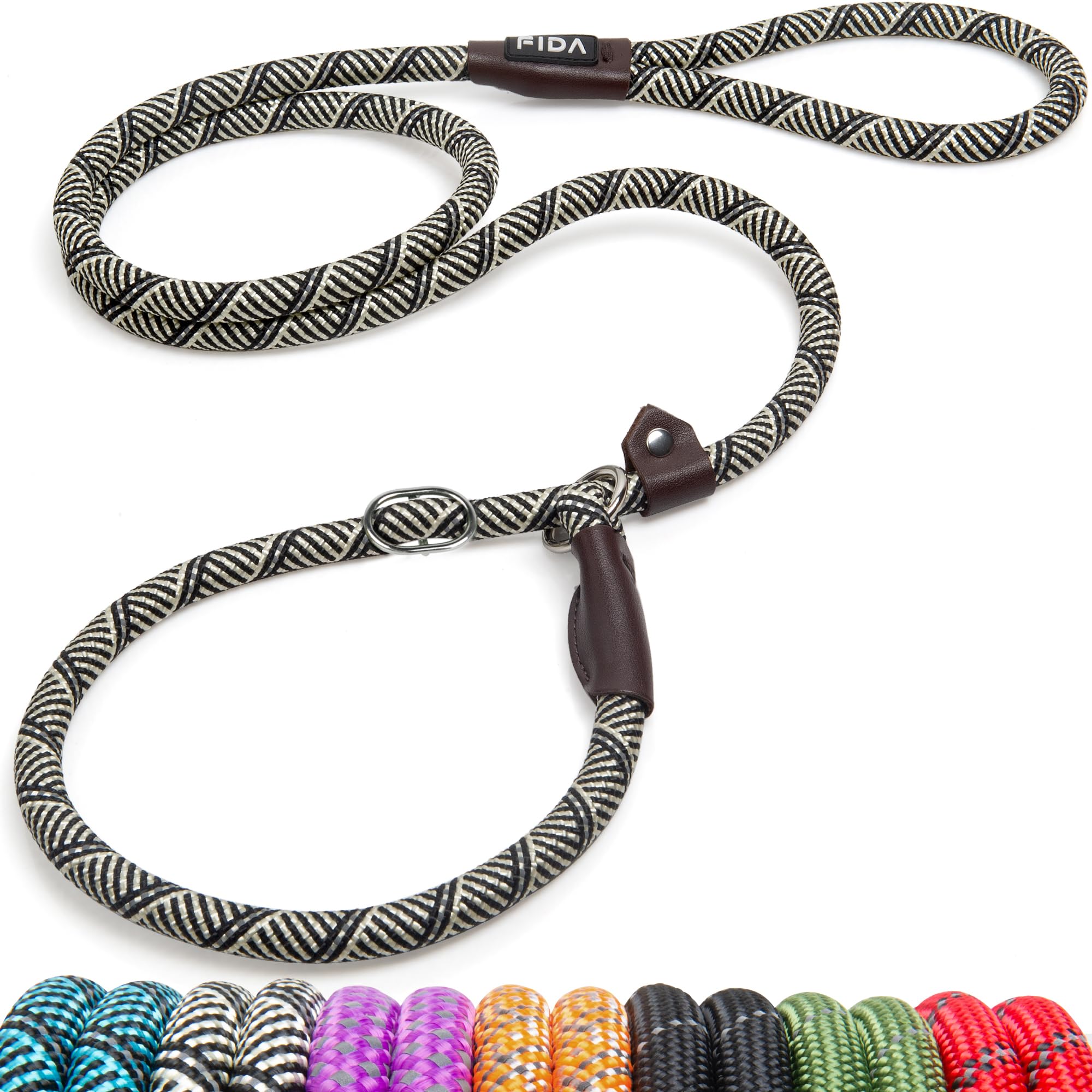 Durable Slip Lead Dog Leash, Heavy Duty Dog Loop Leashes, Comfortable Strong Rope Slip Leash for Large Medium Dogs, No Pull Pet Training Lead with Highly Reflective
