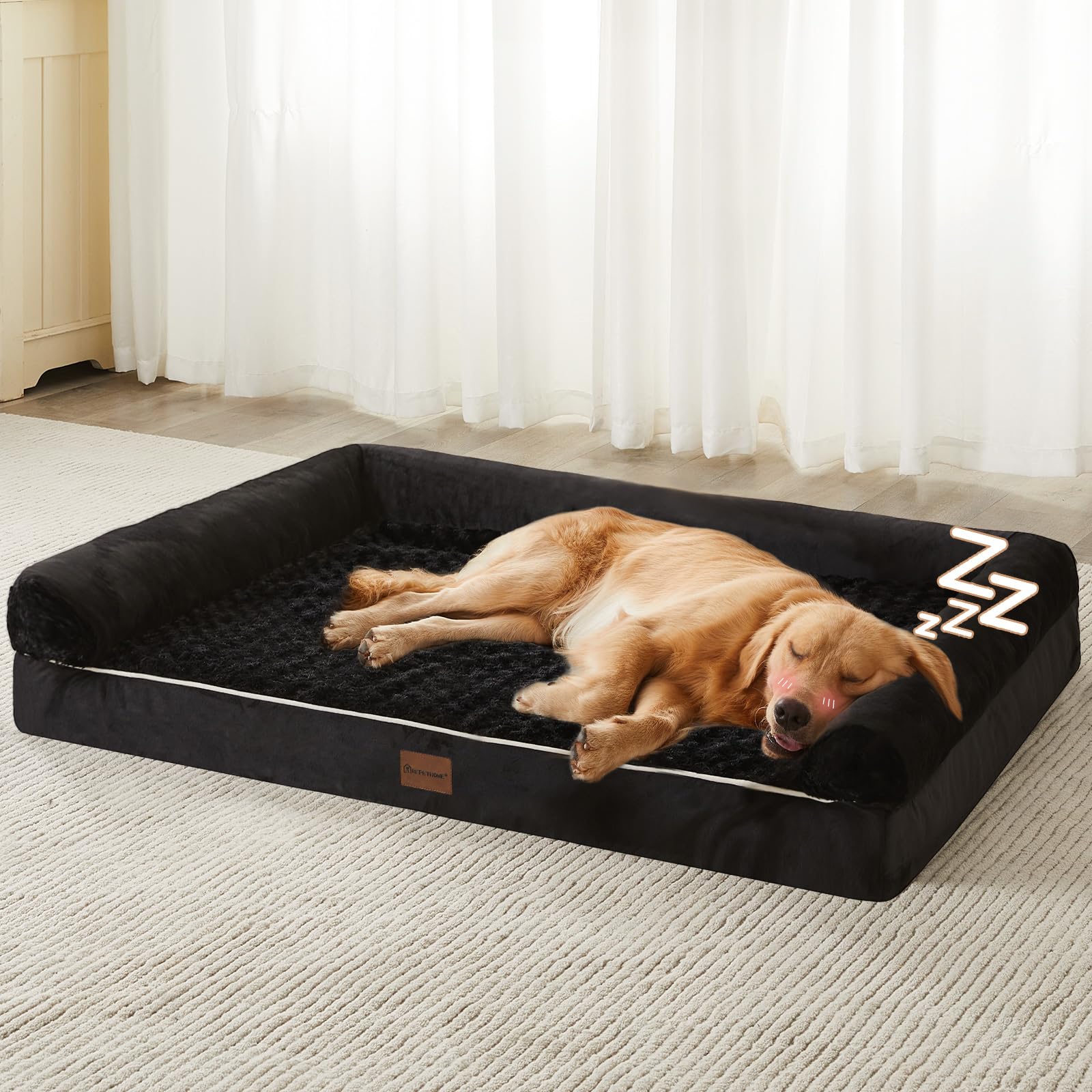 BFPETHOME Dog Beds for Large Dogs, Orthopedic Dog Bed for Medium Large Dogs,Big Waterproof Couch Pet Bed with Removable Washable Cover