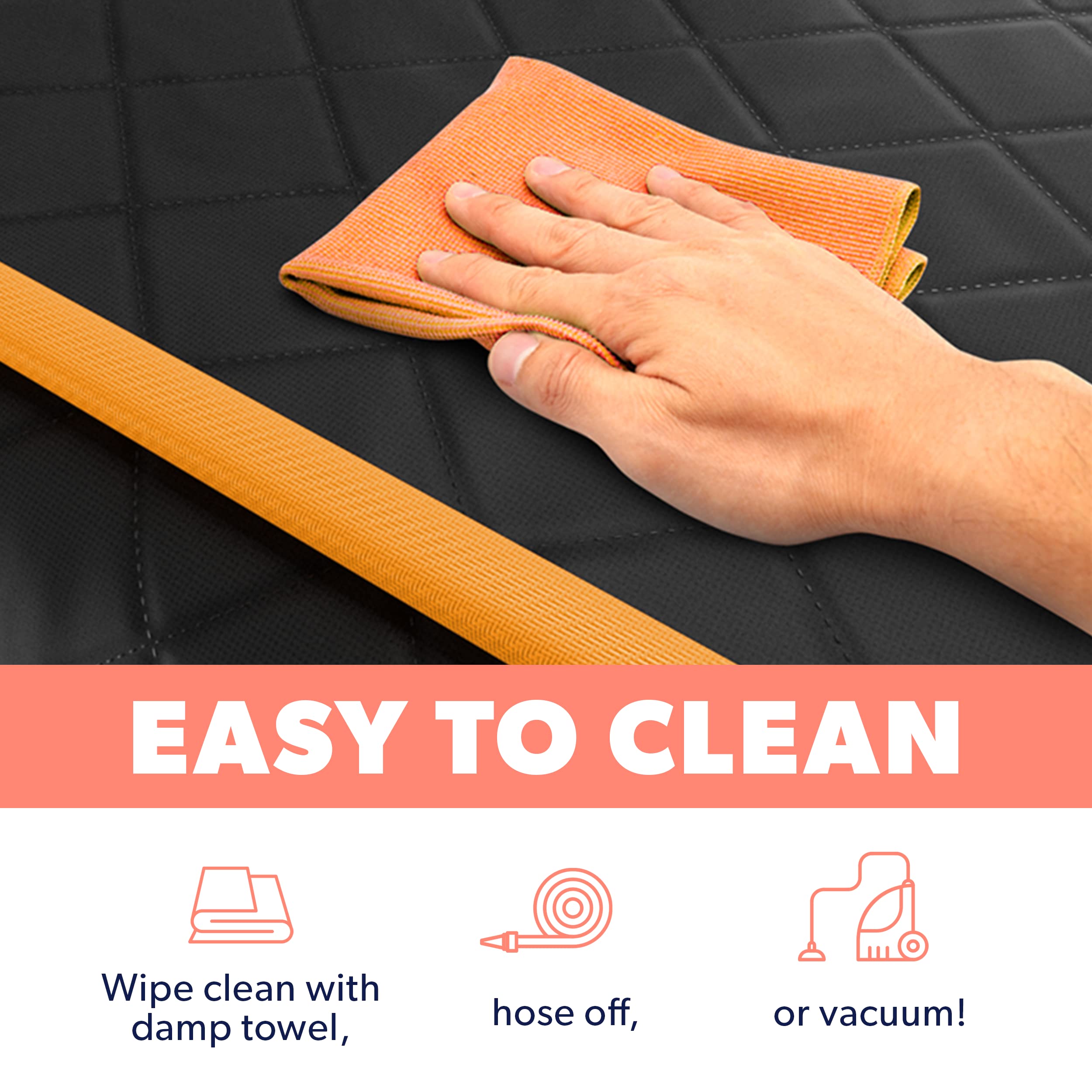 Standard Dog Car Hammock Back Seat Cover, Waterproof Backseat Cover Protector for Truck Bench Rear of Sedans or SUVs, Essential Pet Supplies Vacuum or Wipe Clean, Machine Washable