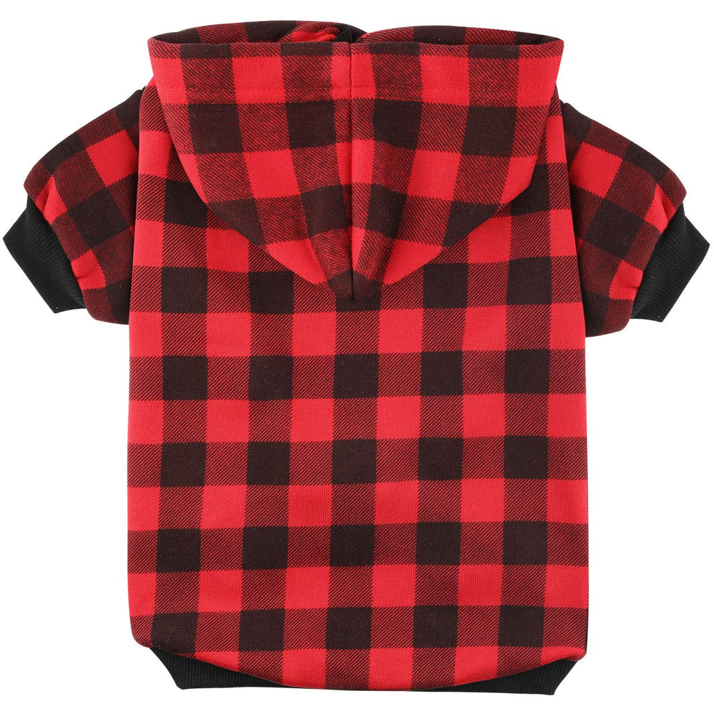 Plaid Dog Hoodie Sweatshirt Sweater for Extra Large Dogs Cat Puppy Clothes Coat Warm and Soft