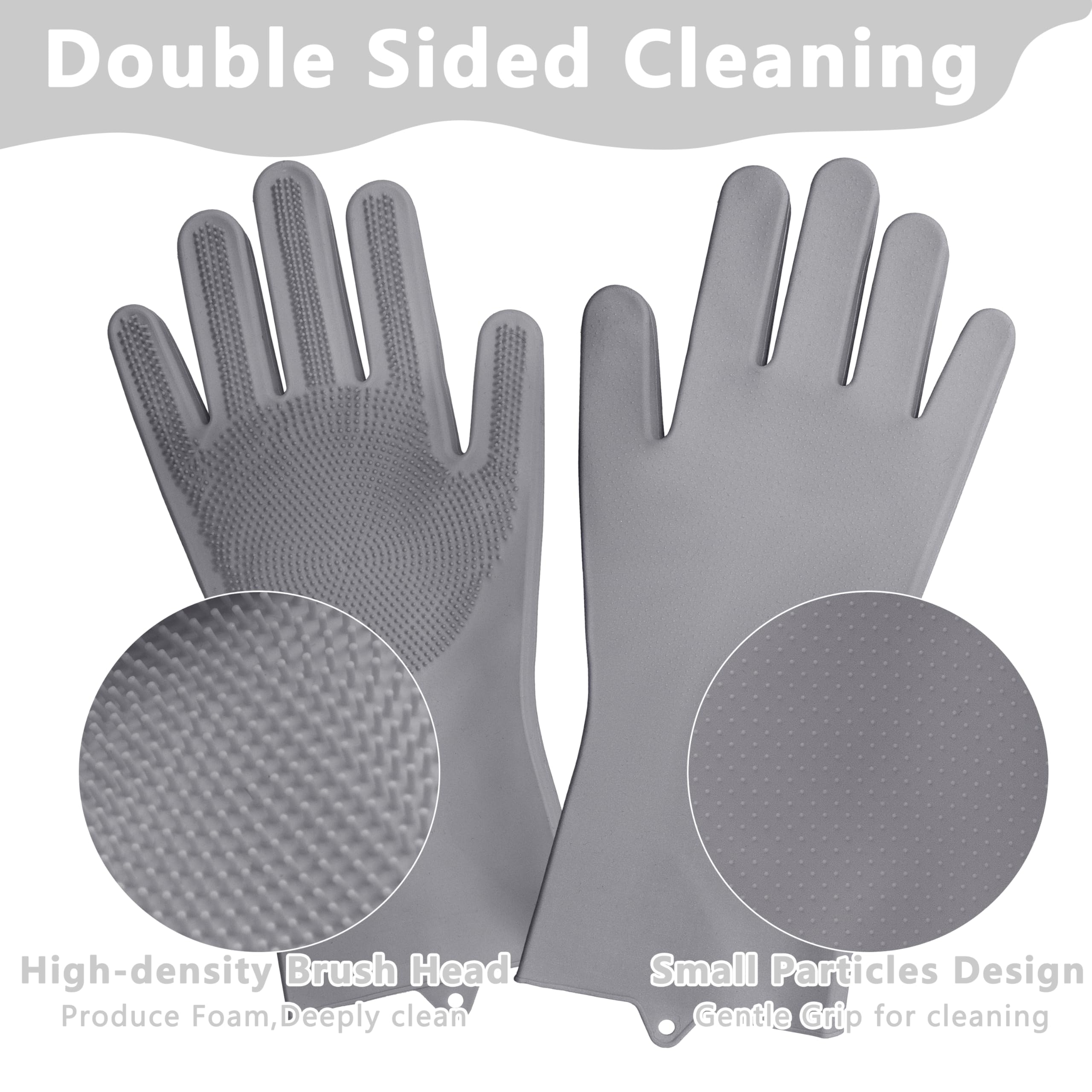 Pet Grooming Gloves—Heat Resistant Dog Washing Gloves with High-Density Teeth, Dog Bath Scrubber with Enhanced Five Finger Design, Silicone Gloves for Dogs and Cats Bathing, Massage (Blue)