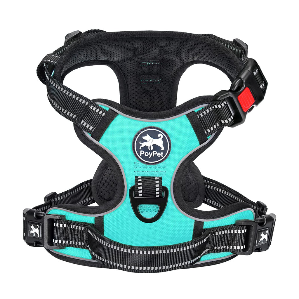 Premium Quality No Pull Dog Harness, No Choke Front Lead Dog Reflective Harness, Adjustable Soft Padded Pet Vest with Easy Control Handle for Small to Large Dogs