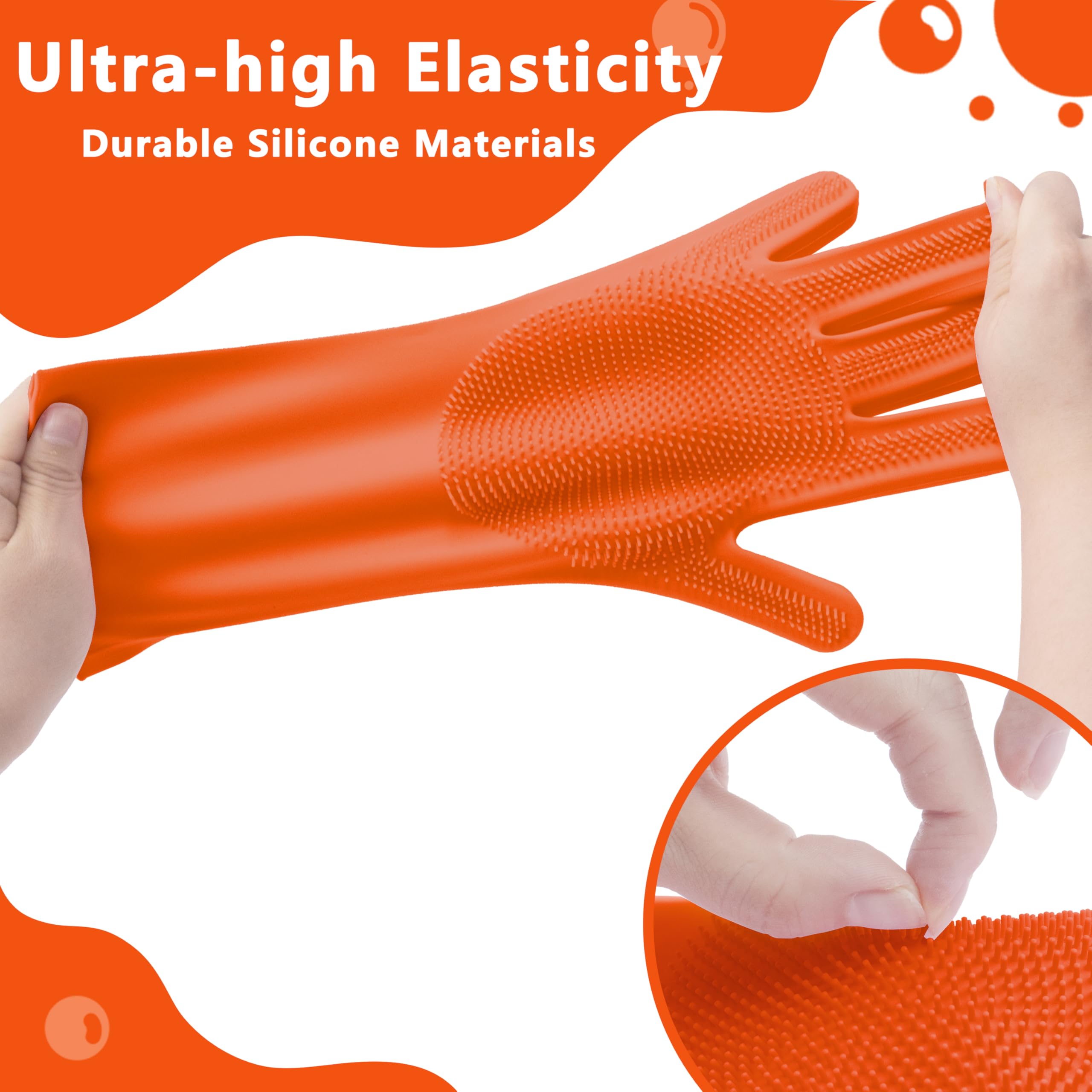 Pet Grooming Gloves—Heat Resistant Dog Washing Gloves with High-Density Teeth, Dog Bath Scrubber with Enhanced Five Finger Design, Silicone Gloves for Dogs and Cats Bathing, Massage (Blue)