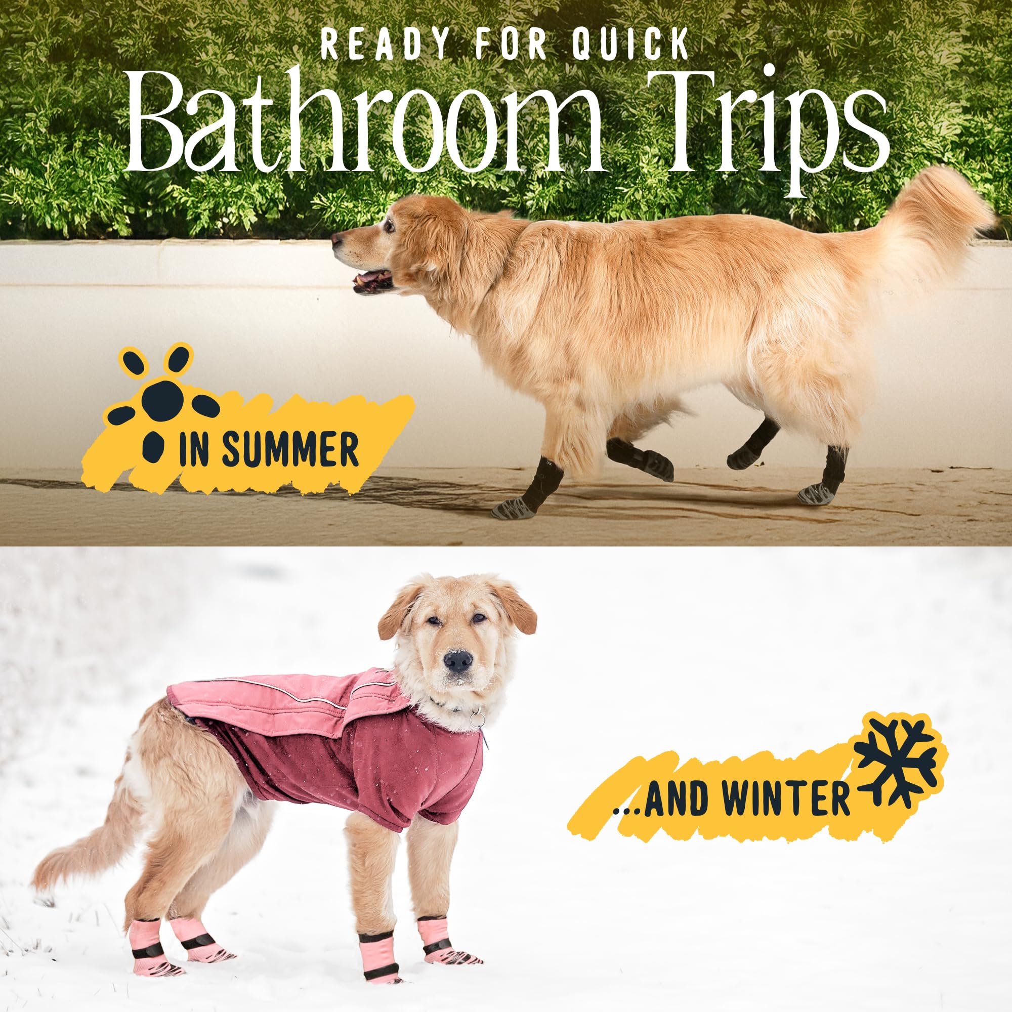 TigerToes Premium Non-Slip Dog Socks for Hardwood Floors - Extra-Thick Grip That Works Even When Twisted - Prevents Licking, Slipping, and Great for Dog Paw Protection