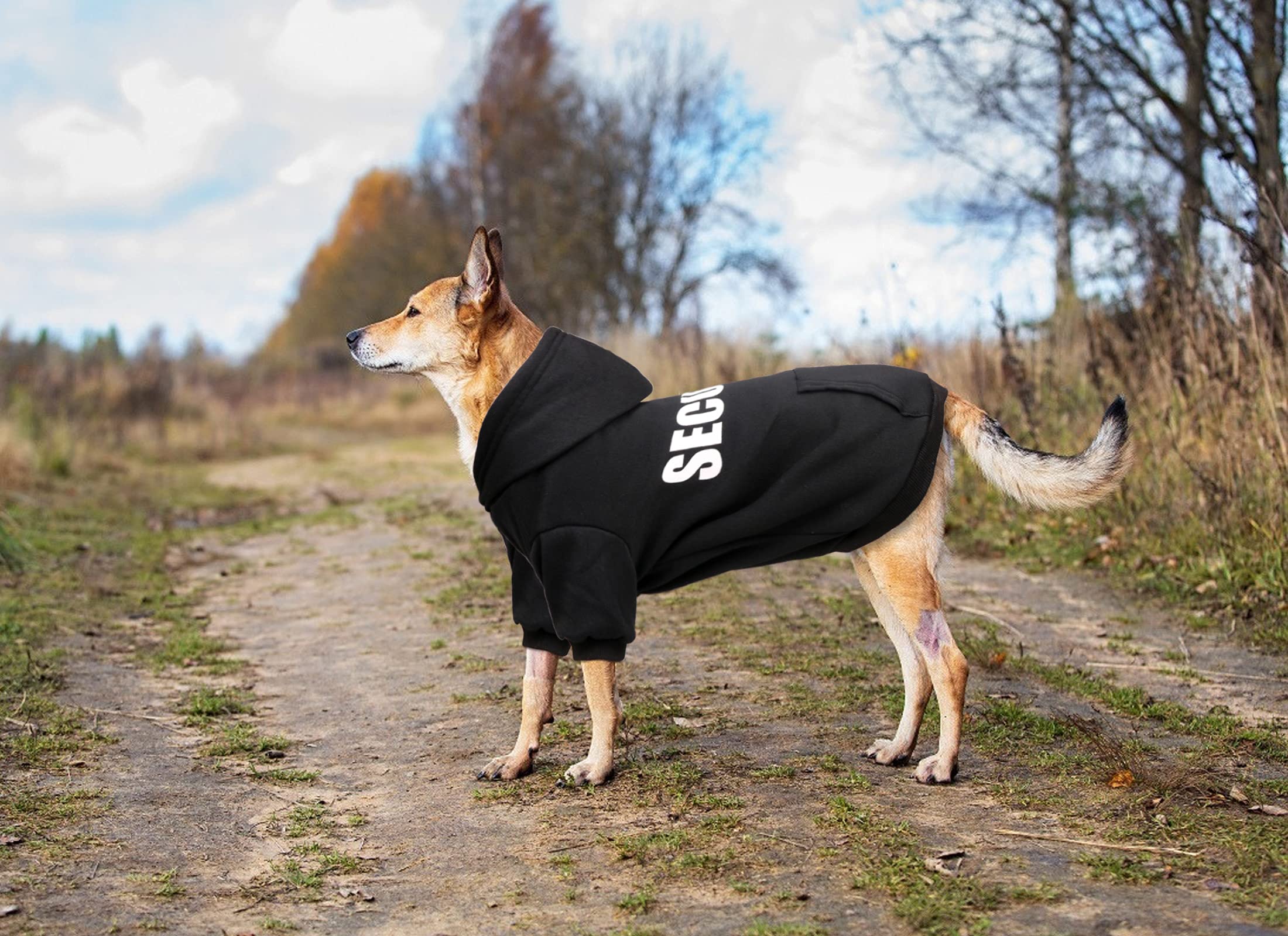 Security Dog Sweater Soft Brushed Fleece Clothes Hoodie Sweatshirt with Pocket Dog Sweaters