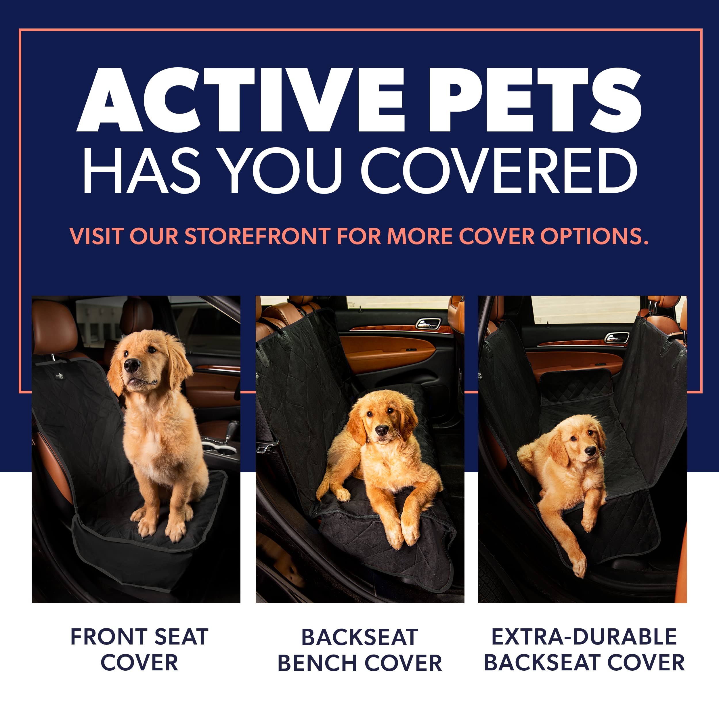 Standard Dog Car Hammock Back Seat Cover, Waterproof Backseat Cover Protector for Truck Bench Rear of Sedans or SUVs, Essential Pet Supplies Vacuum or Wipe Clean, Machine Washable