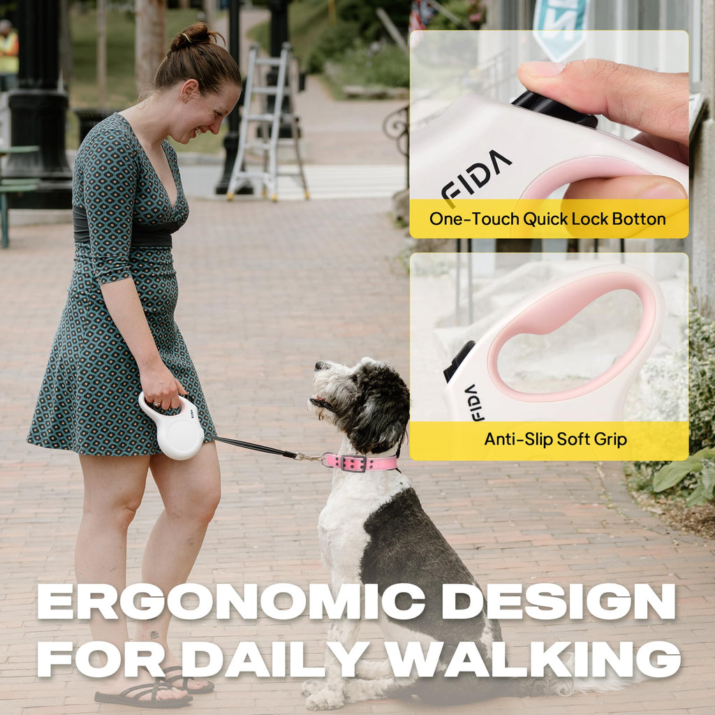 Retractable Dog Leash, 16 ft Dog Walking Leash for Small Dogs up to 26 lbs, 360° Tangle Free, Black