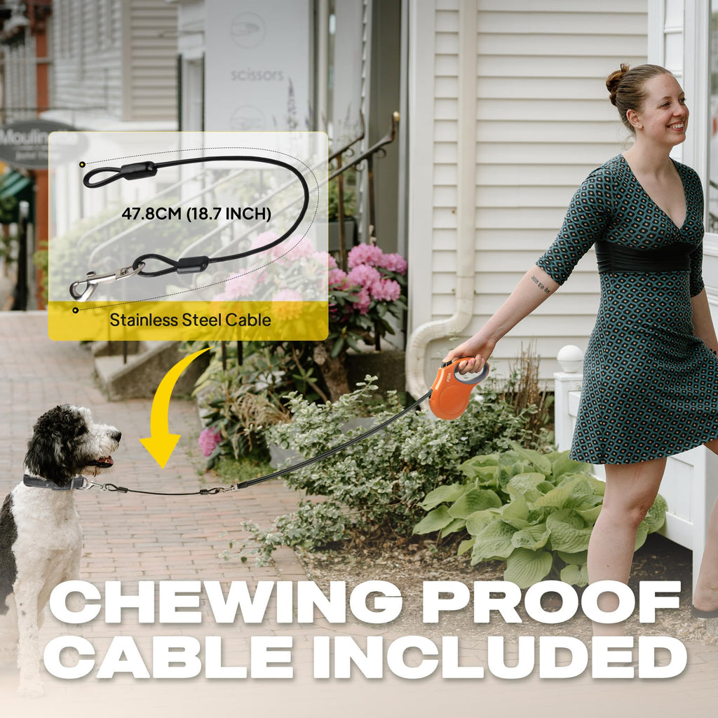 Retractable Dog Leash, 16 ft Dog Walking Leash for Small Dogs up to 26 lbs, 360° Tangle Free, Black