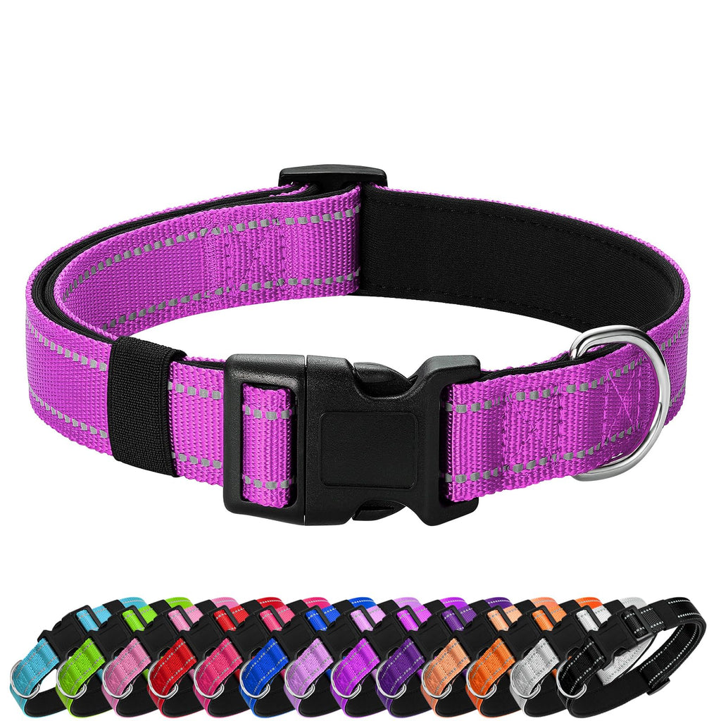Reflective Dog Collar Padded with Soft Neoprene Breathable Quick Release Basic Dog Collars