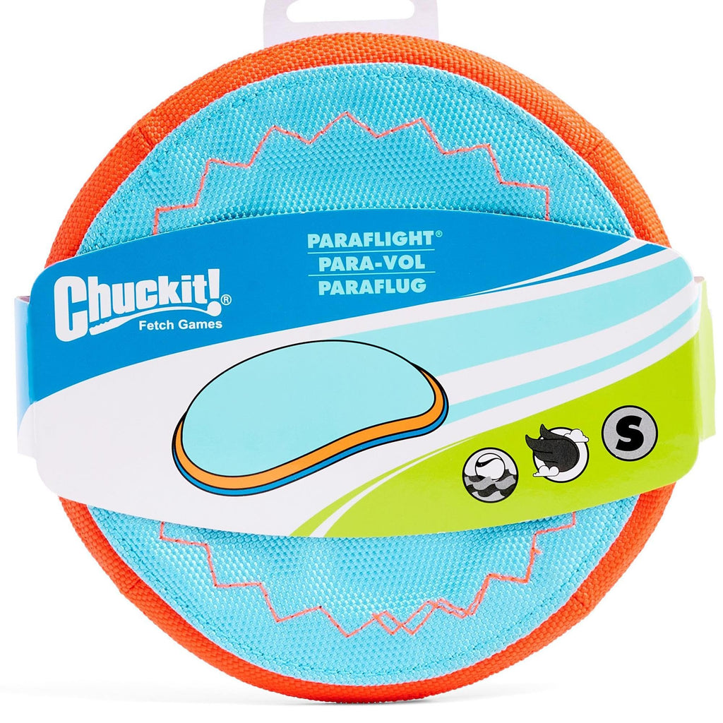 Chuckit! Paraflight Flying Disc Dog Toy - Water Floating Flyer - Durable Nylon Construction with Soft Rubber Edges - For Medium and Large Dogs - Size Large - 9.75" L x 9.75" W - Pack of 1