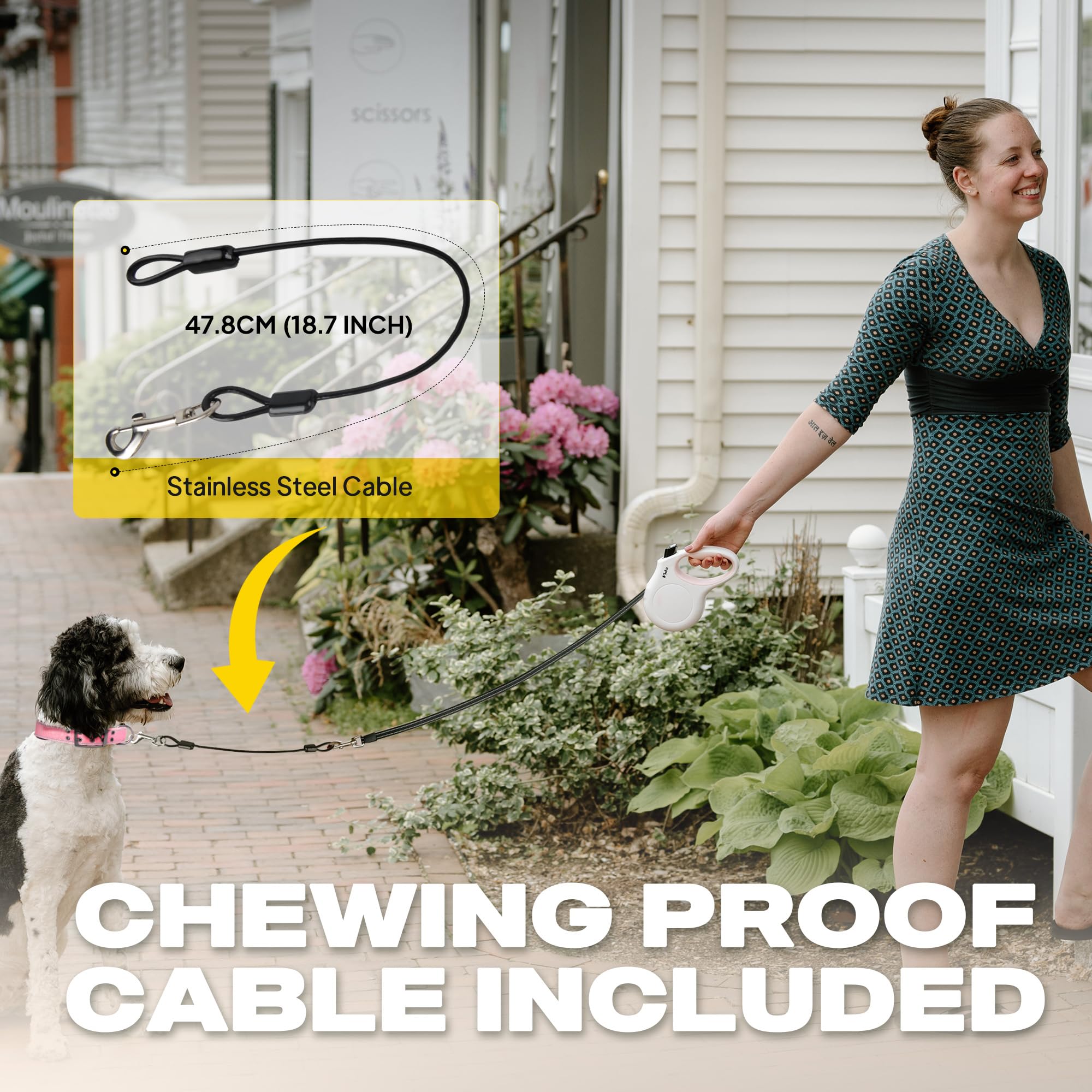 Retractable Dog Leash, 16 ft Dog Walking Leash for Small Dogs up to 26 lbs, 360° Tangle Free, Black