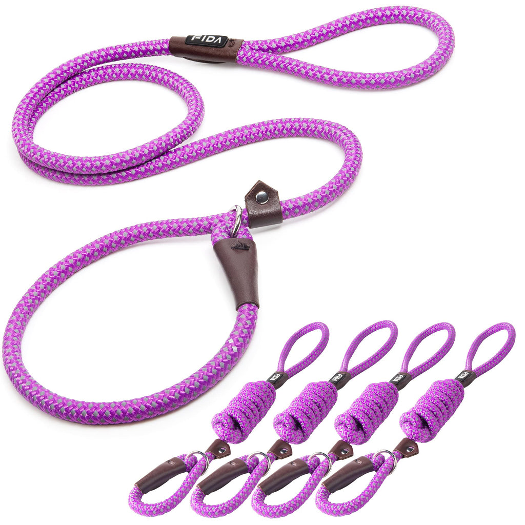 Durable Slip Lead Dog Leash, Heavy Duty Dog Loop Leashes, Comfortable Strong Rope Slip Leash for Large Medium Dogs, No Pull Pet Training Lead with Highly Reflective