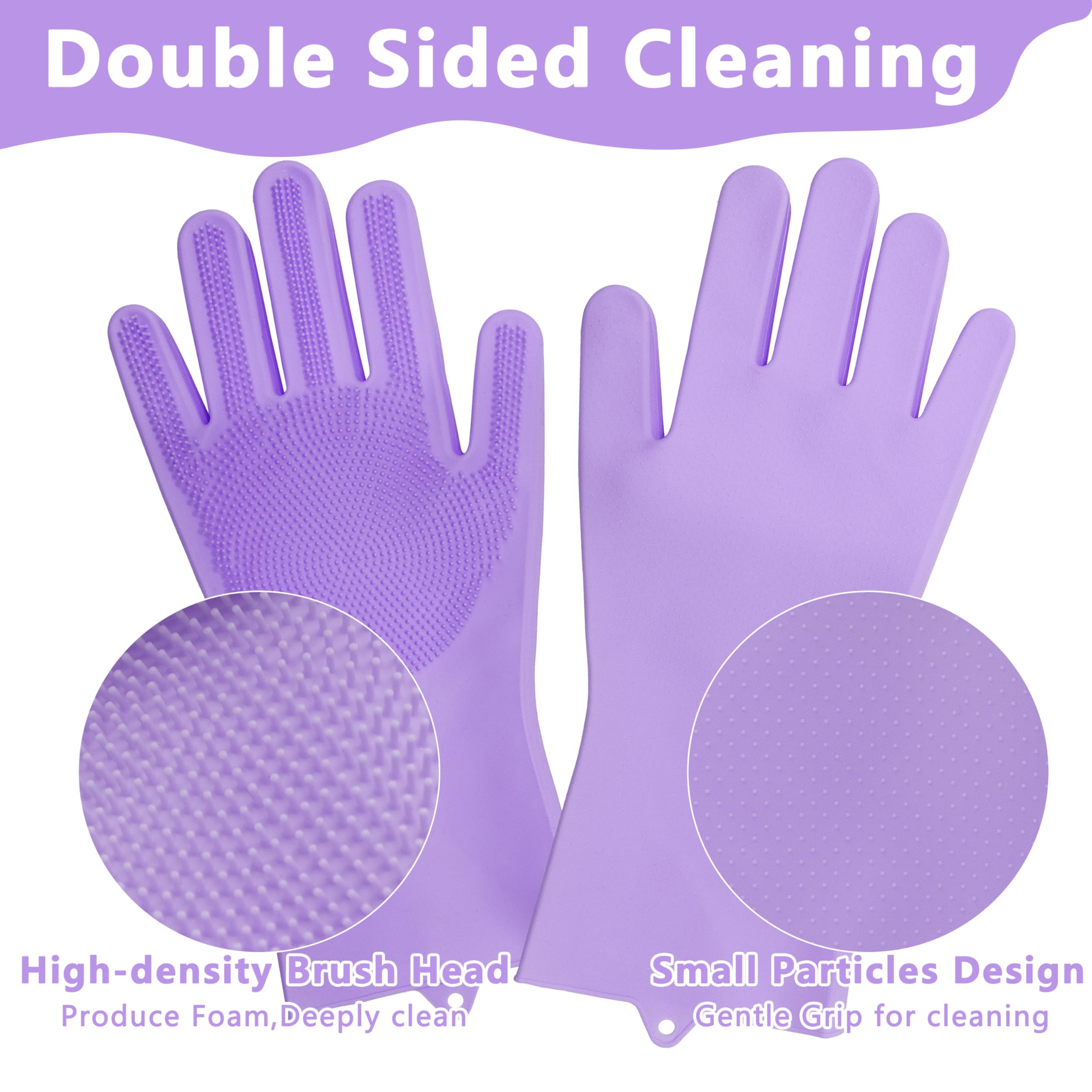 Pet Grooming Gloves—Heat Resistant Dog Washing Gloves with High-Density Teeth, Dog Bath Scrubber with Enhanced Five Finger Design, Silicone Gloves for Dogs and Cats Bathing, Massage (Blue)