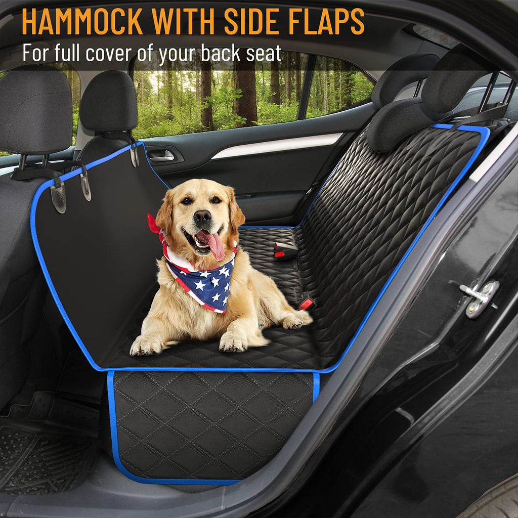 Standard Dog Car Hammock Back Seat Cover, Waterproof Backseat Cover Protector for Truck Bench Rear of Sedans or SUVs, Essential Pet Supplies Vacuum or Wipe Clean, Machine Washable