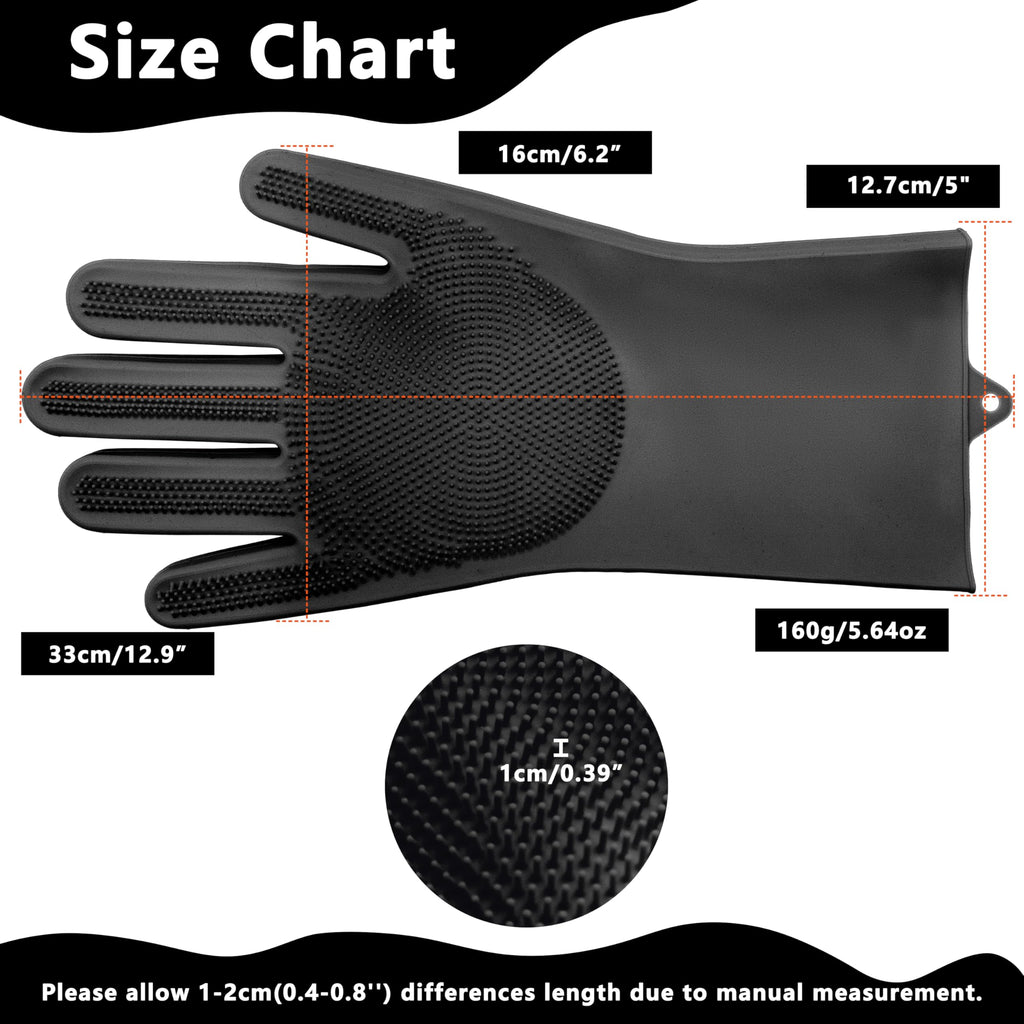 Pet Grooming Gloves—Heat Resistant Dog Washing Gloves with High-Density Teeth, Dog Bath Scrubber with Enhanced Five Finger Design, Silicone Gloves for Dogs and Cats Bathing, Massage (Blue)