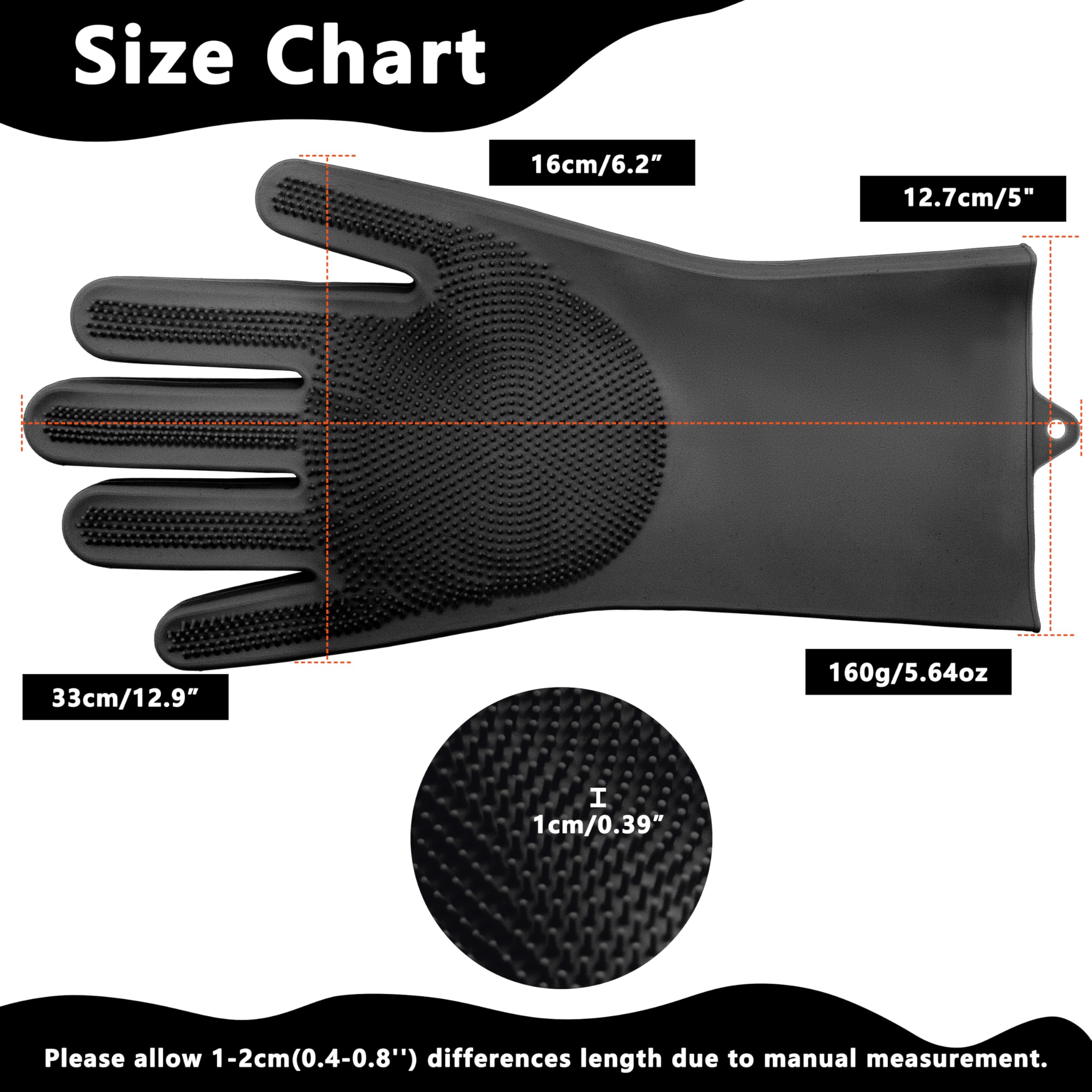 Pet Grooming Gloves—Heat Resistant Dog Washing Gloves with High-Density Teeth, Dog Bath Scrubber with Enhanced Five Finger Design, Silicone Gloves for Dogs and Cats Bathing, Massage (Blue)