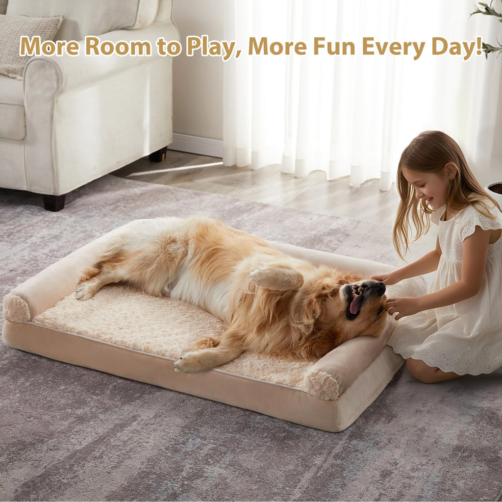 BFPETHOME Dog Beds for Large Dogs, Orthopedic Dog Bed for Medium Large Dogs,Big Waterproof Couch Pet Bed with Removable Washable Cover
